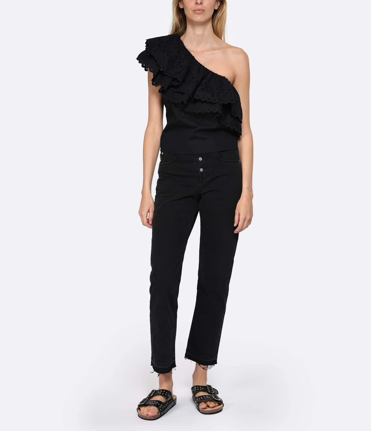 MARANT ÉTOILE Jean Belden Coton Noir Délavé – Image 6