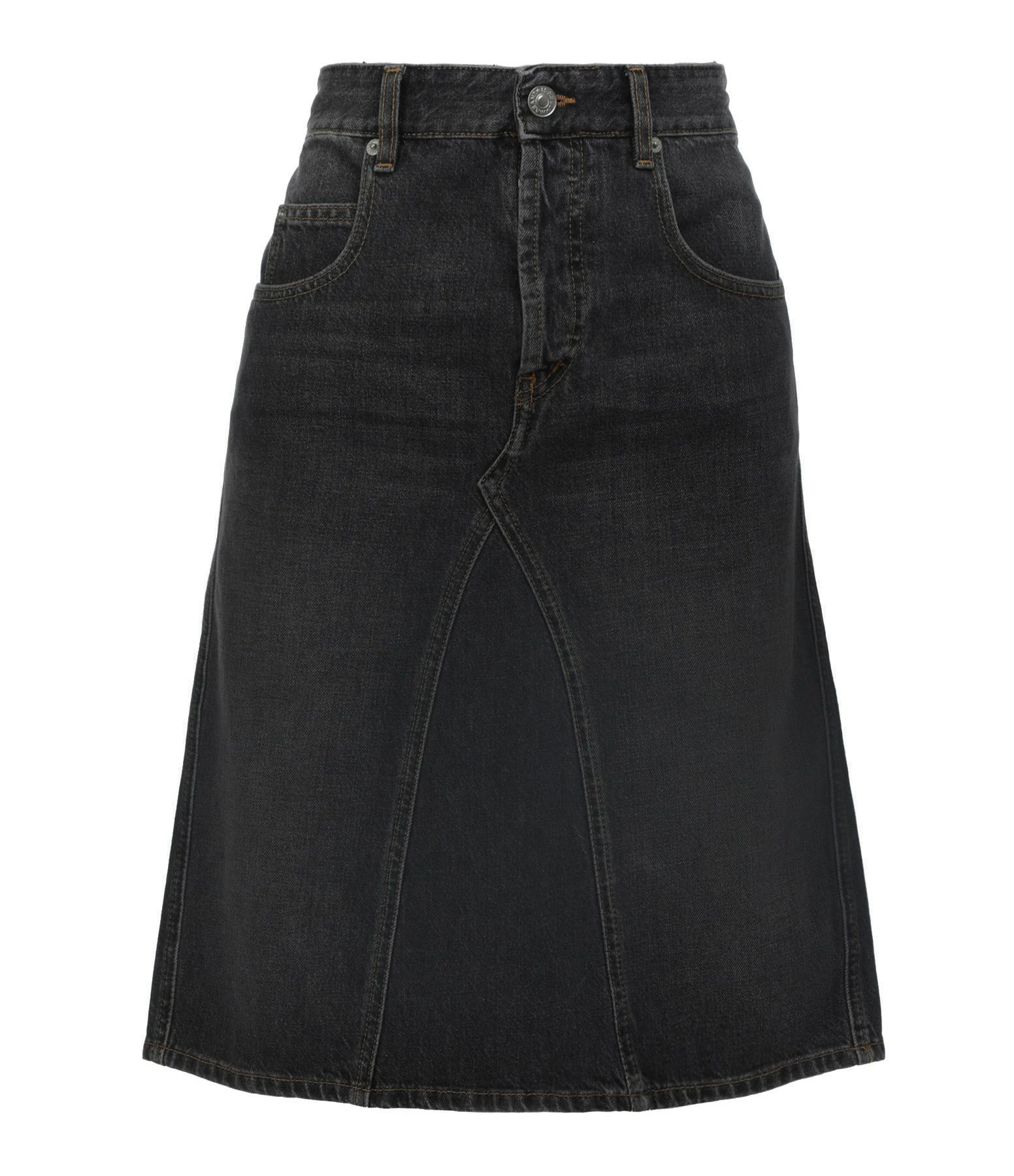 MARANT ÉTOILE Jupe Fiali Coton Noir Délavé