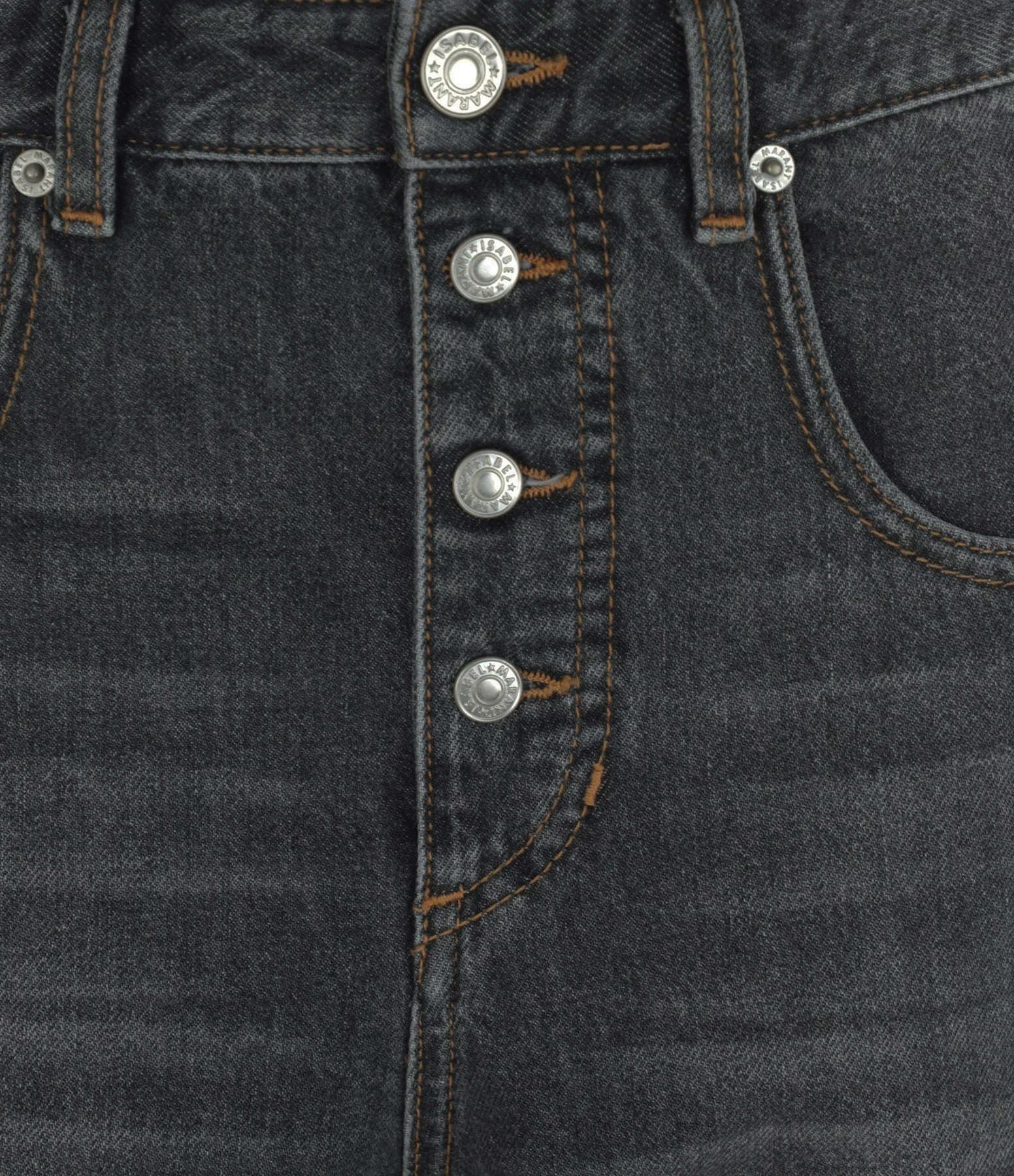 MARANT ÉTOILE Jean Belden Coton Noir Délavé – Image 2