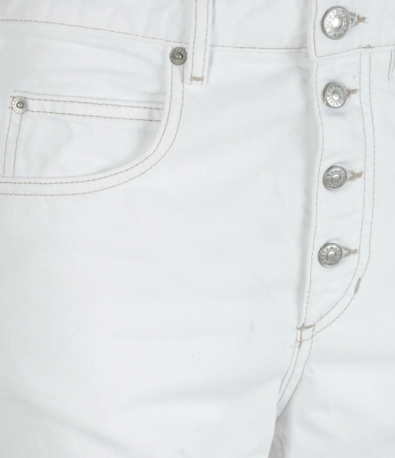 MARANT ÉTOILE Jean Belden Coton Blanc – Image 2