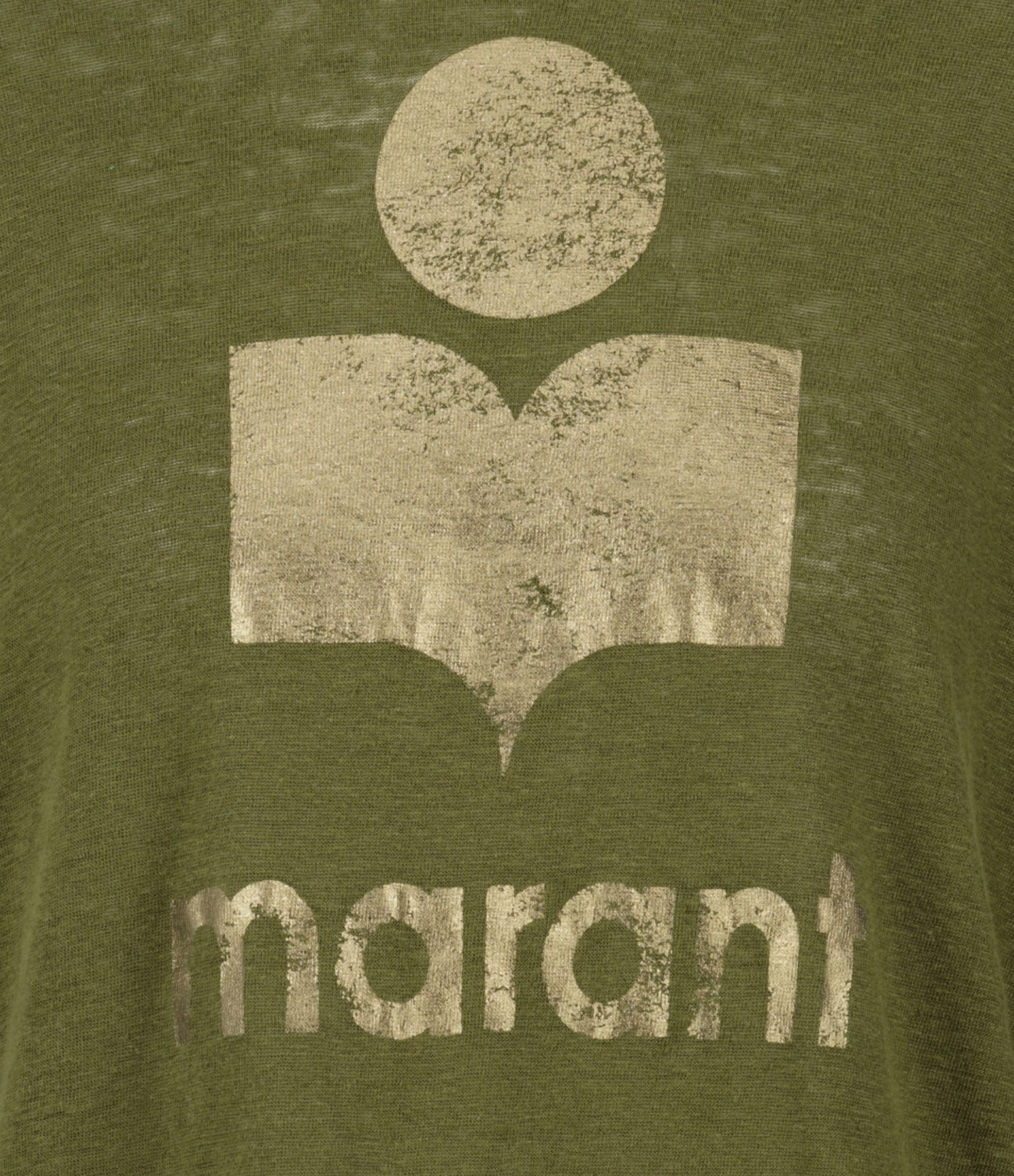 MARANT ÉTOILE Tee-shirt Klowia Lin Kaki Doré – Image 2
