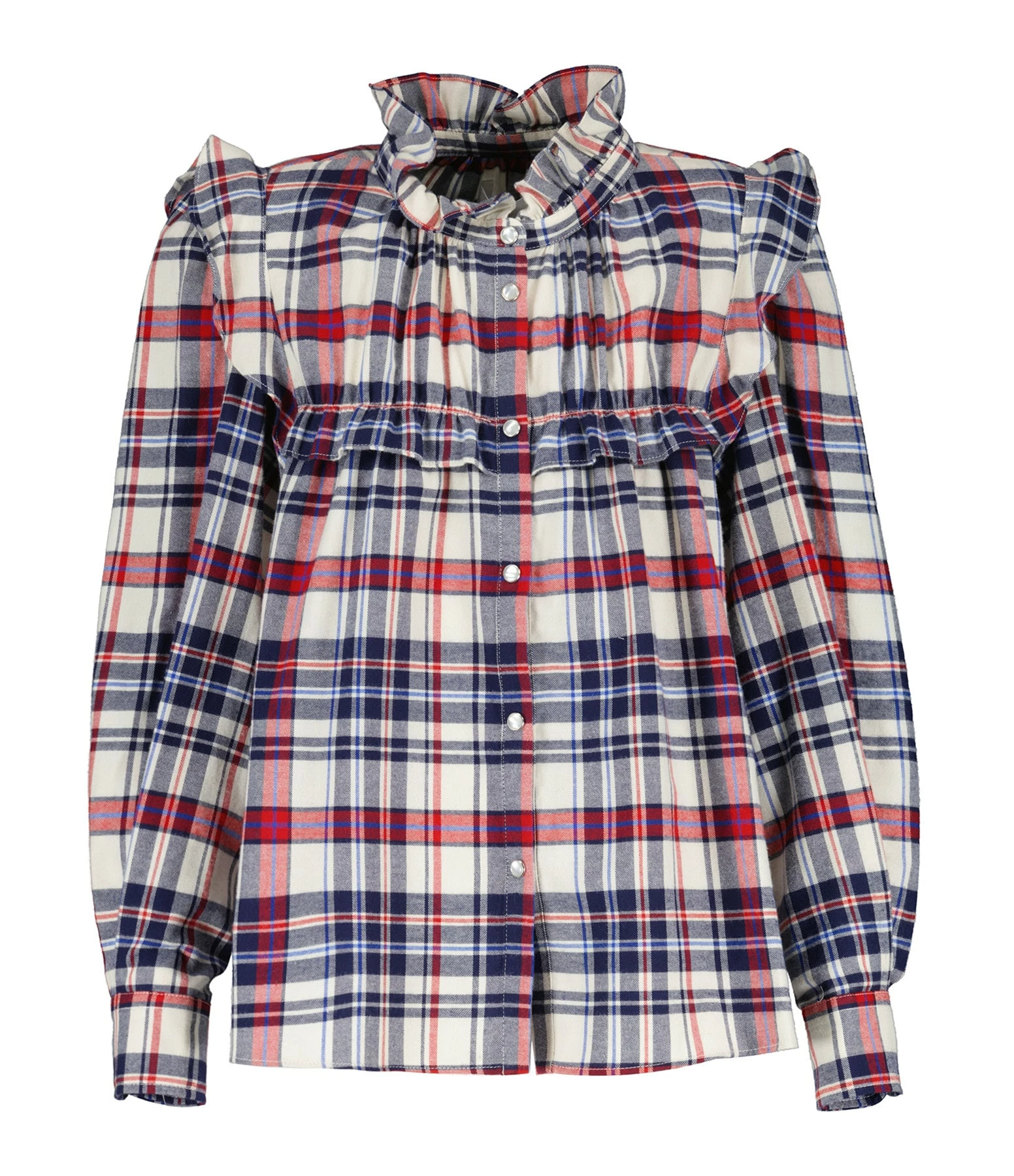 MARANT ÉTOILE Chemise Idety Coton Bleu Rouge