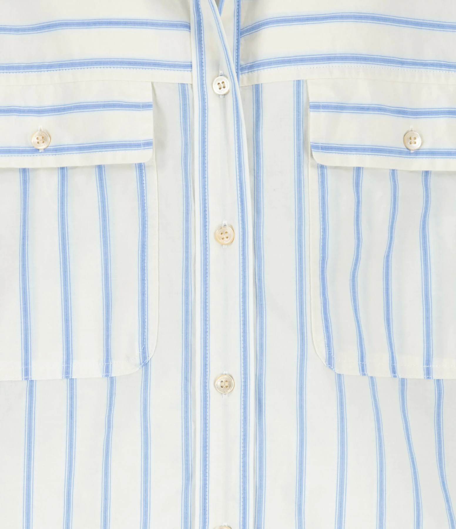 MARANT ÉTOILE Chemise Nulenci Coton Écru Bleu – Image 2