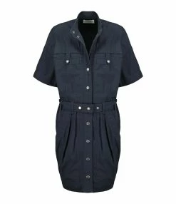 MARANT ÉTOILE Robe Rime Coton Noir Délavé