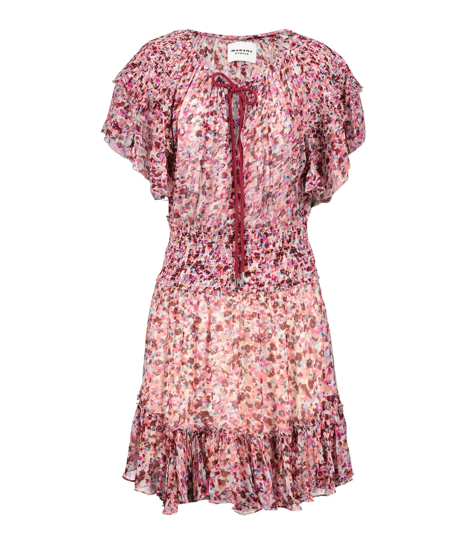 MARANT ÉTOILE Robe Florise Imprimé Framboise Écru
