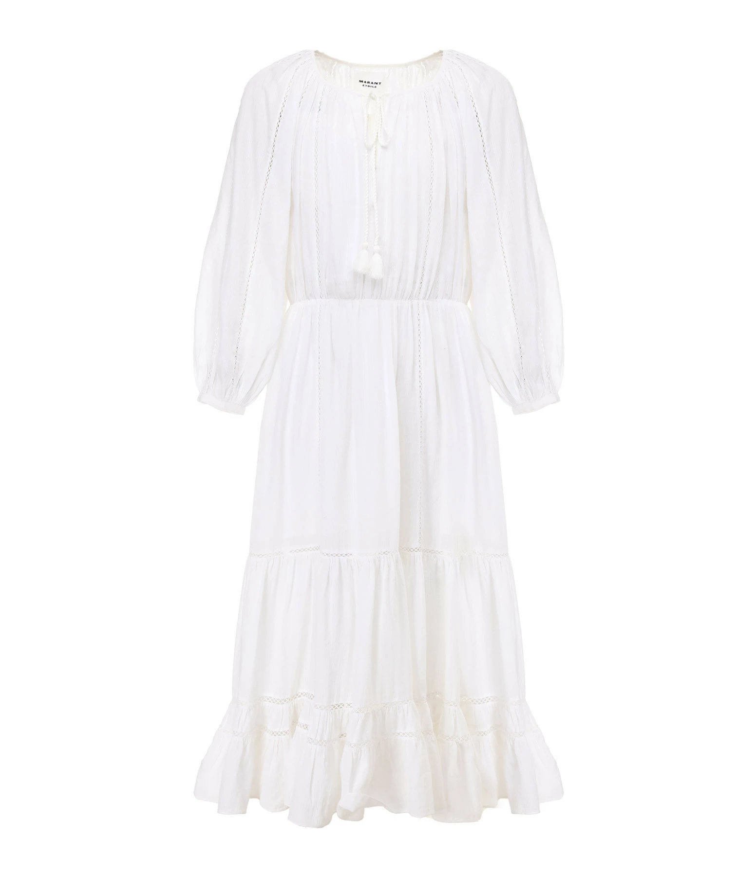MARANT ÉTOILE Robe Longue Latifa Coton Blanc