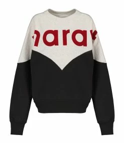 MARANT ÉTOILE Sweatshirt Houston Coton Noir Délavé Rouge