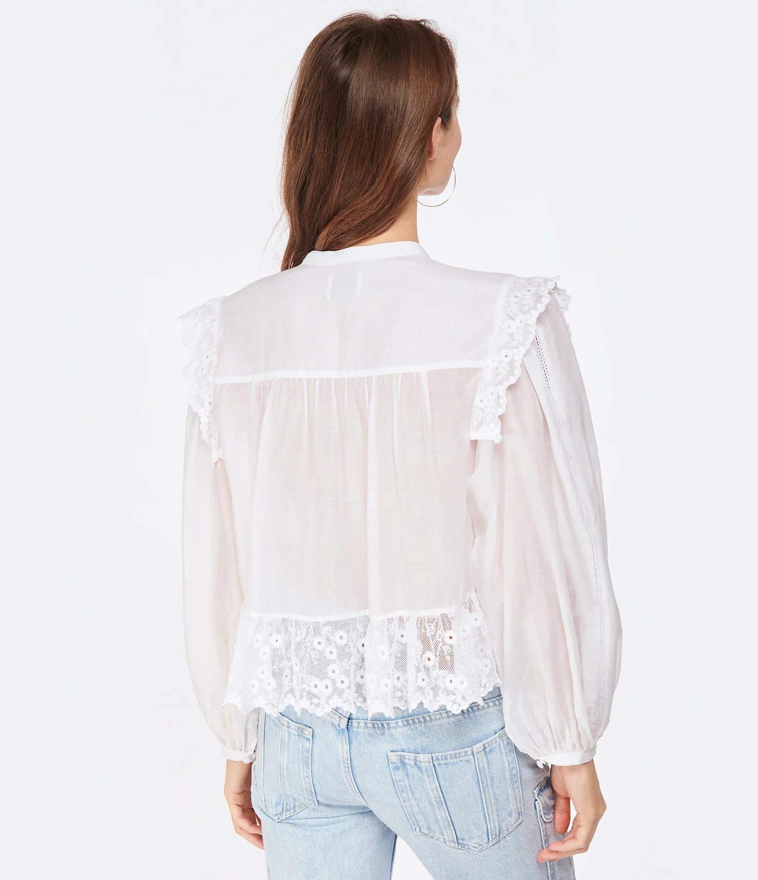 Isabel Marant Chemise Mikia Coton Dentelle Blanc – Image 5