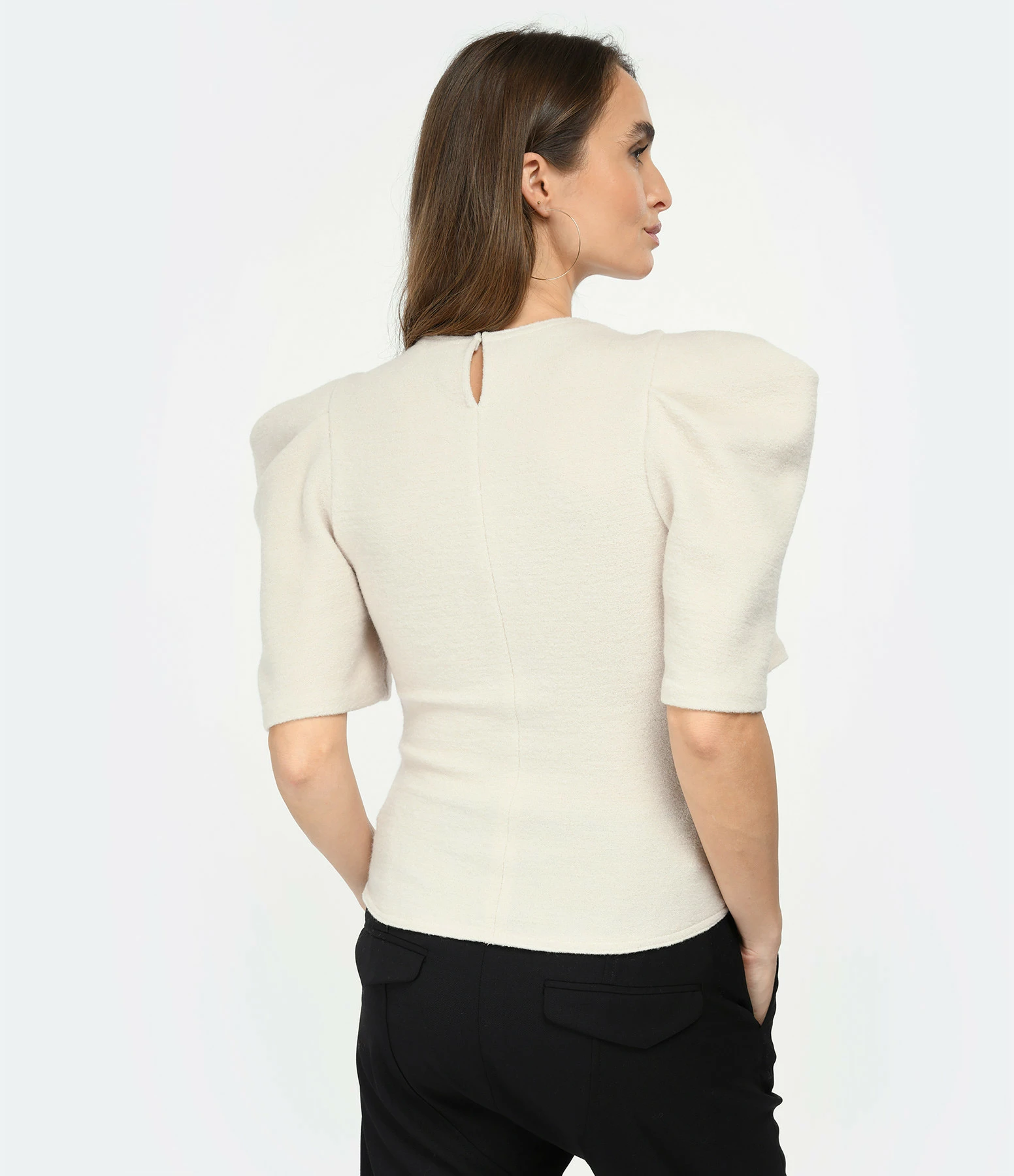 Isabel Marant Top Radia Laine Vierge Écru – Image 4