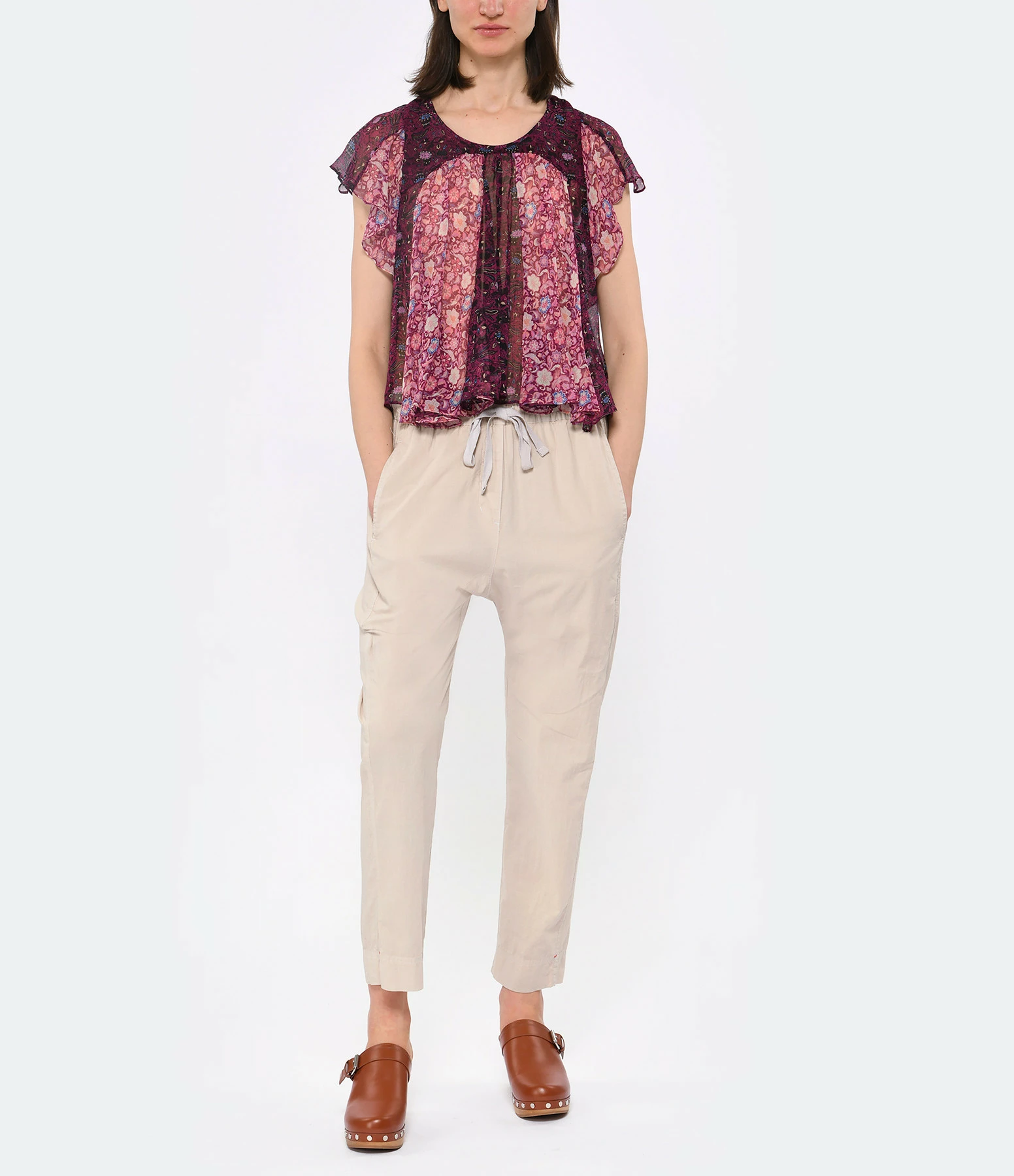 Isabel Marant Top Oriane Soie Fuchsia – Image 4