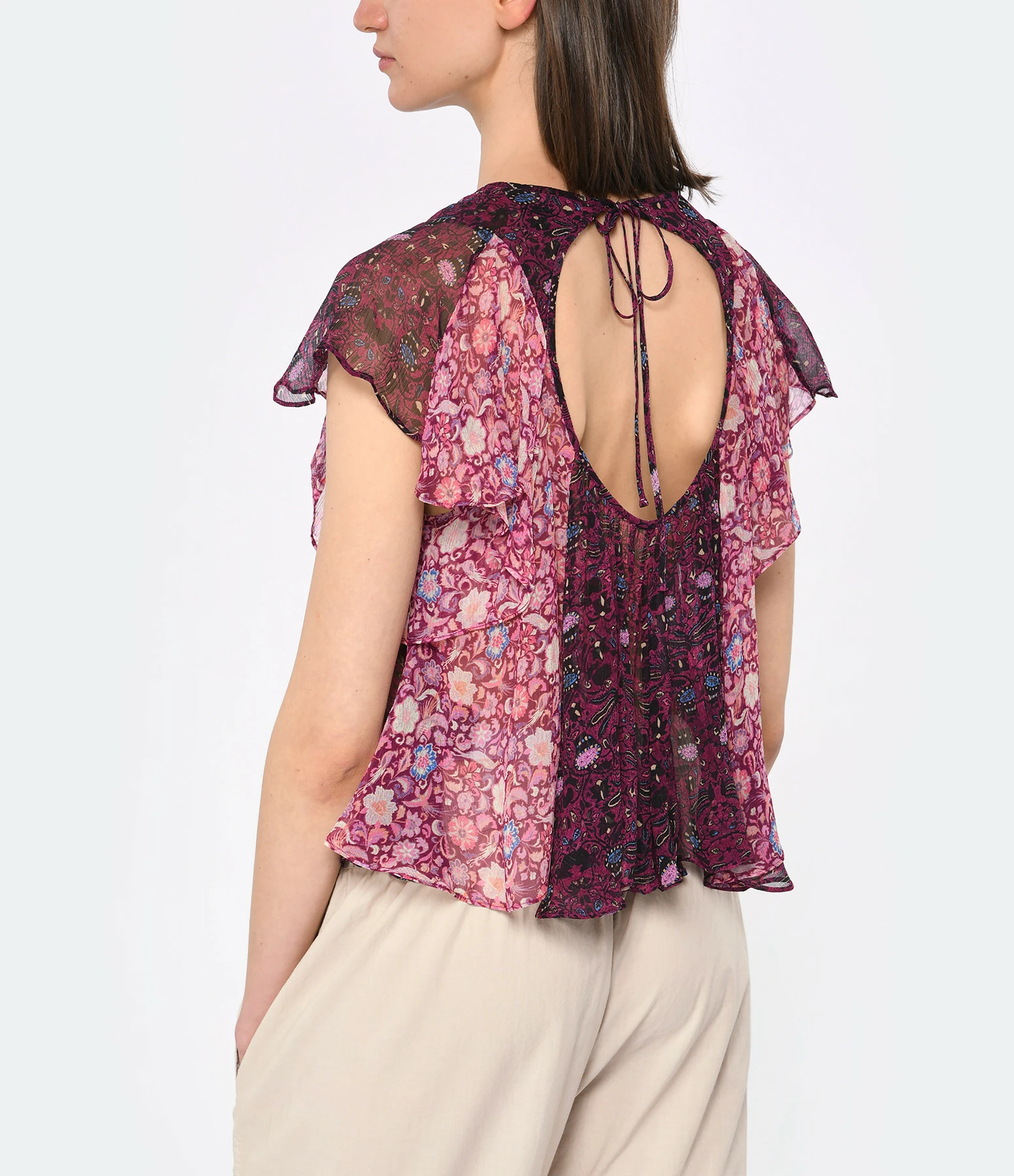 Isabel Marant Top Oriane Soie Fuchsia – Image 5