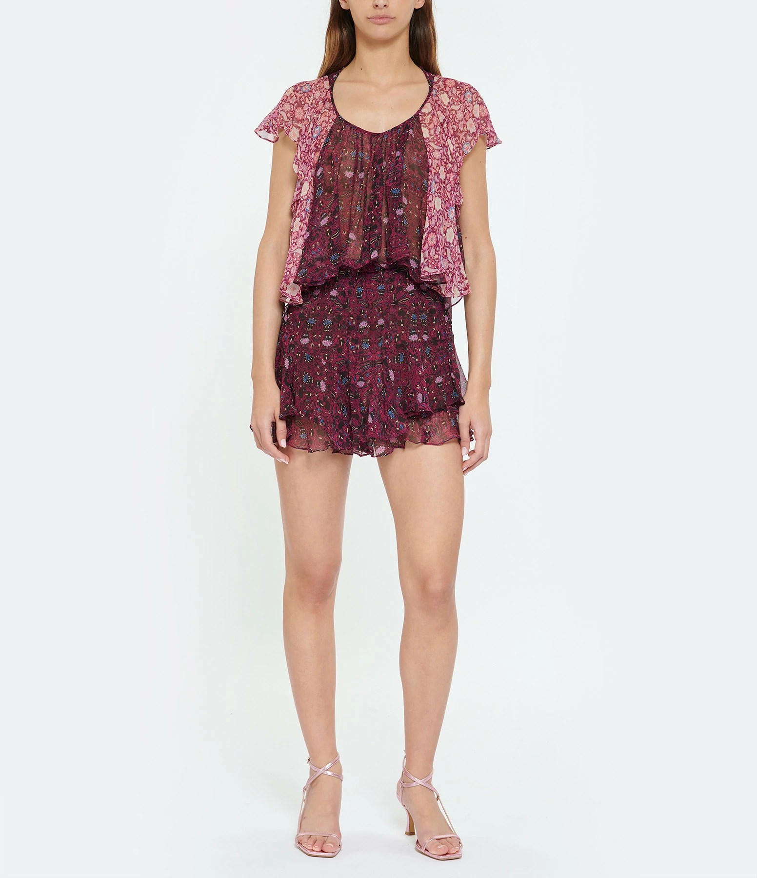 Isabel Marant Top Oriane Soie Fuchsia – Image 6