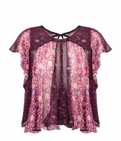 Isabel Marant Top Oriane Soie Fuchsia
