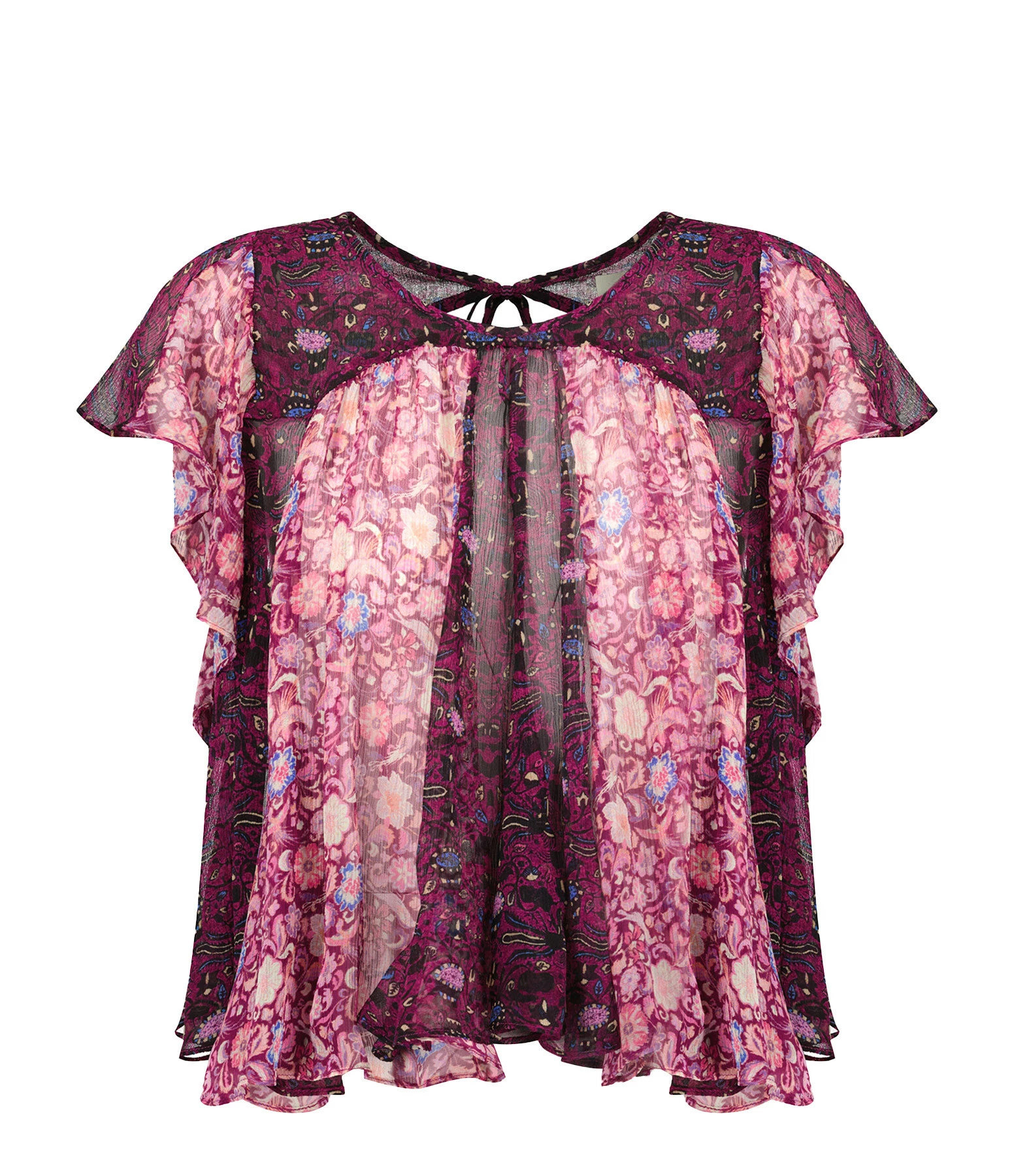 Isabel Marant Top Oriane Soie Fuchsia