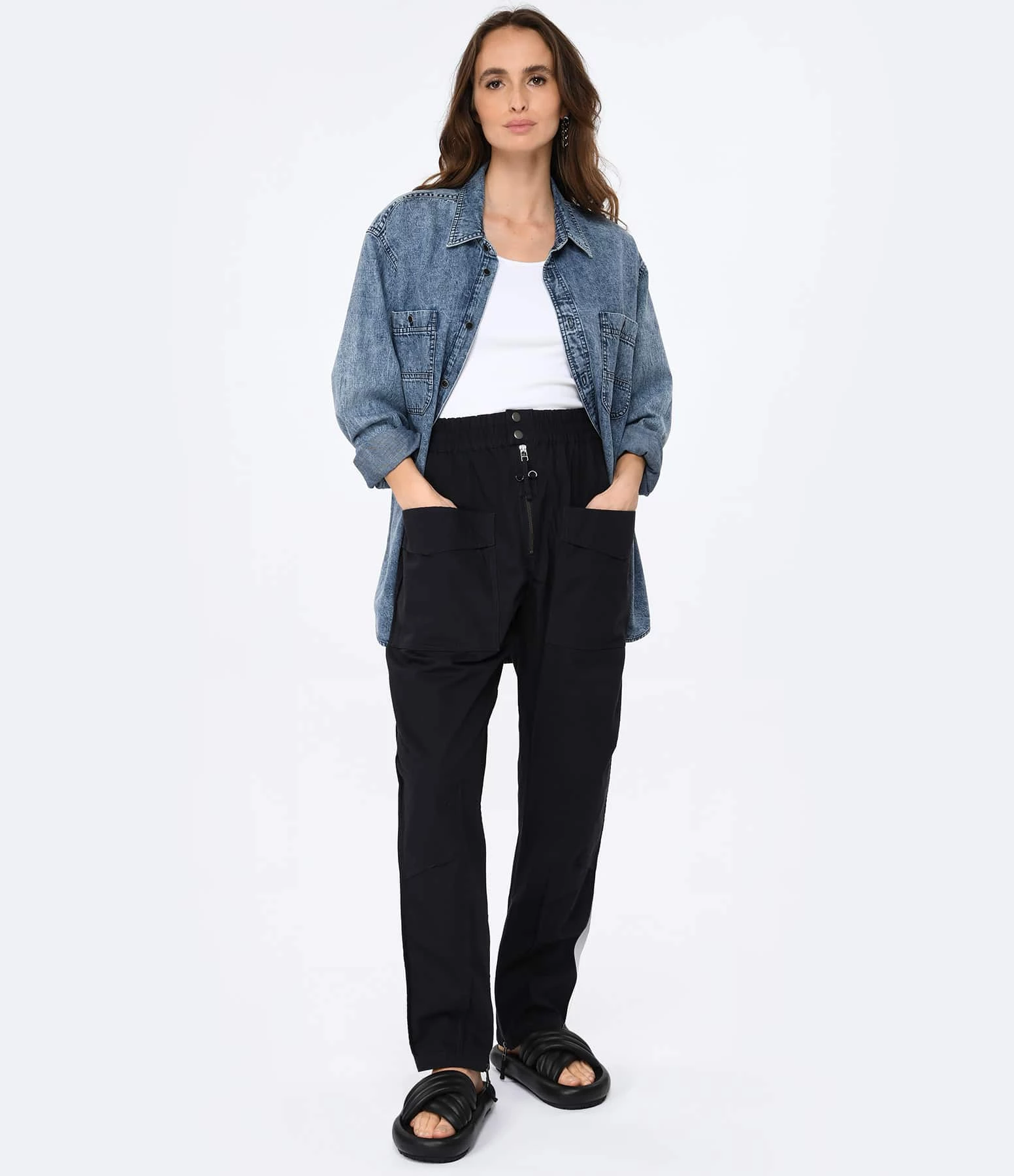 Isabel Marant Pantalon Homme Tilseno Coton Noir Délavé – Image 3