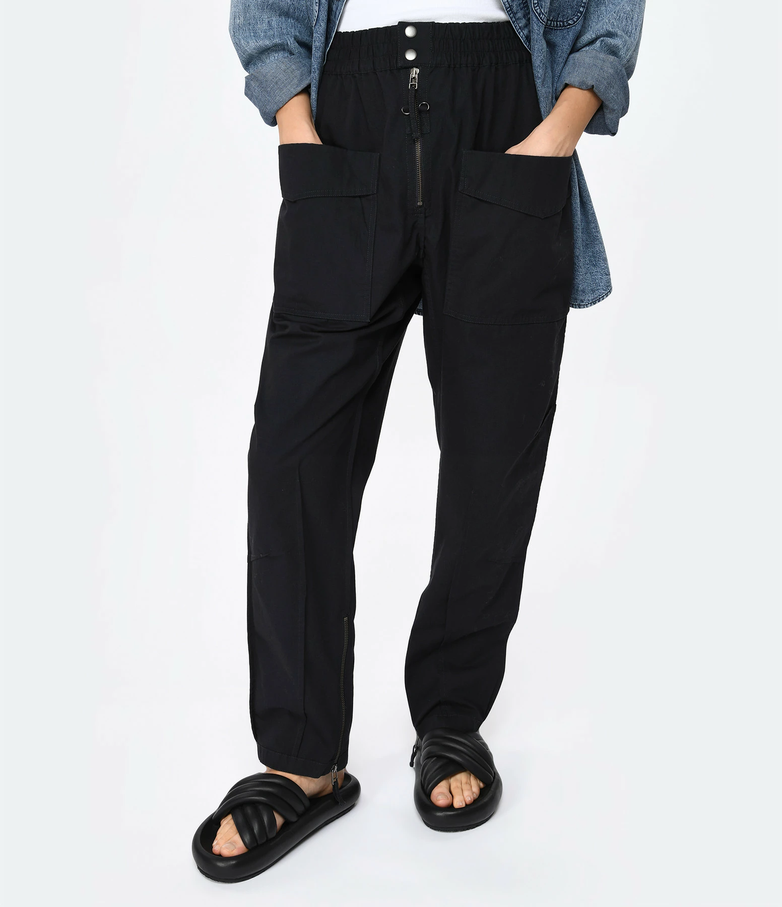 Isabel Marant Pantalon Homme Tilseno Coton Noir Délavé – Image 4