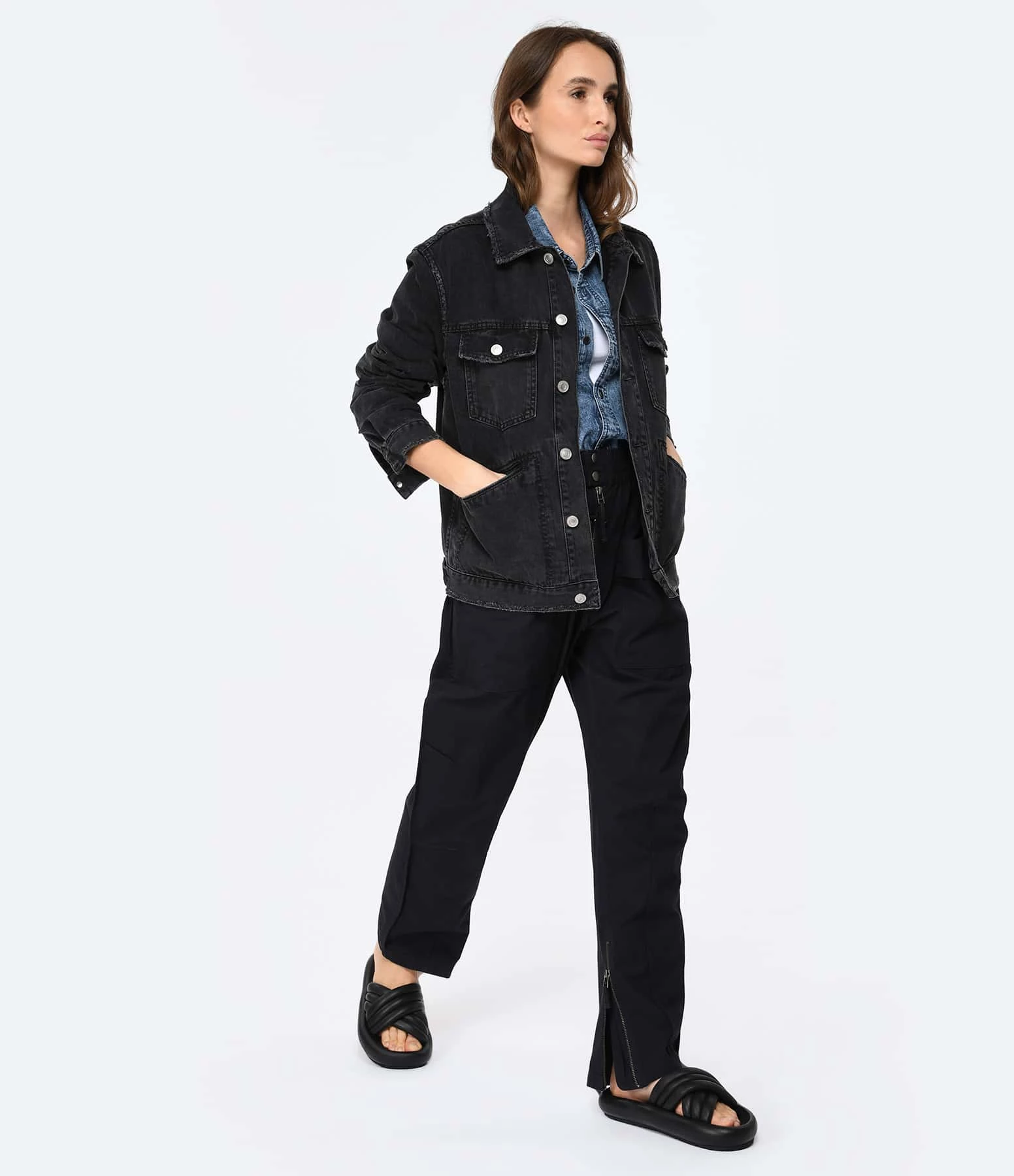 Isabel Marant Pantalon Homme Tilseno Coton Noir Délavé – Image 6