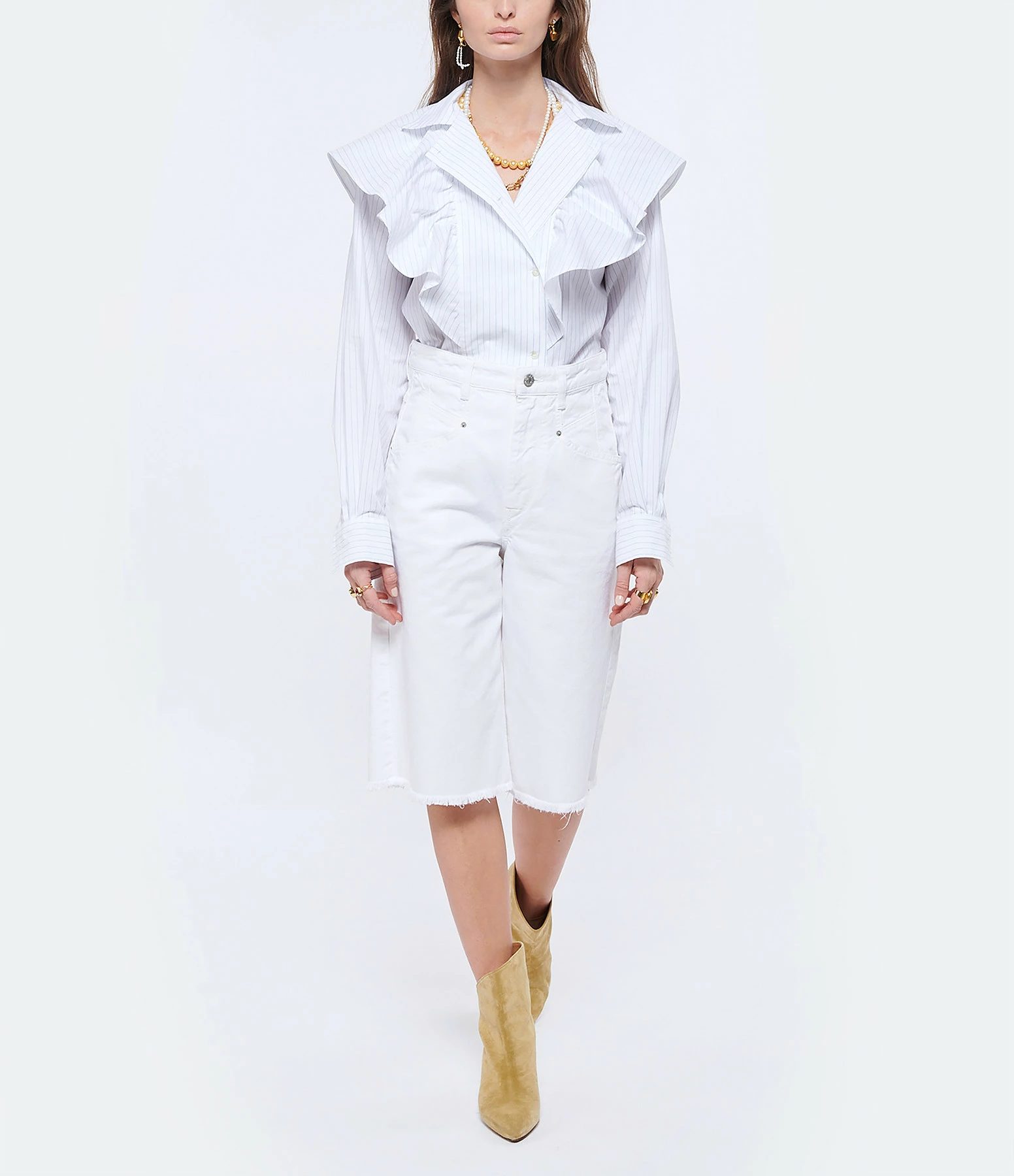 Isabel Marant Bermuda Natalina Denim Blanc – Image 6