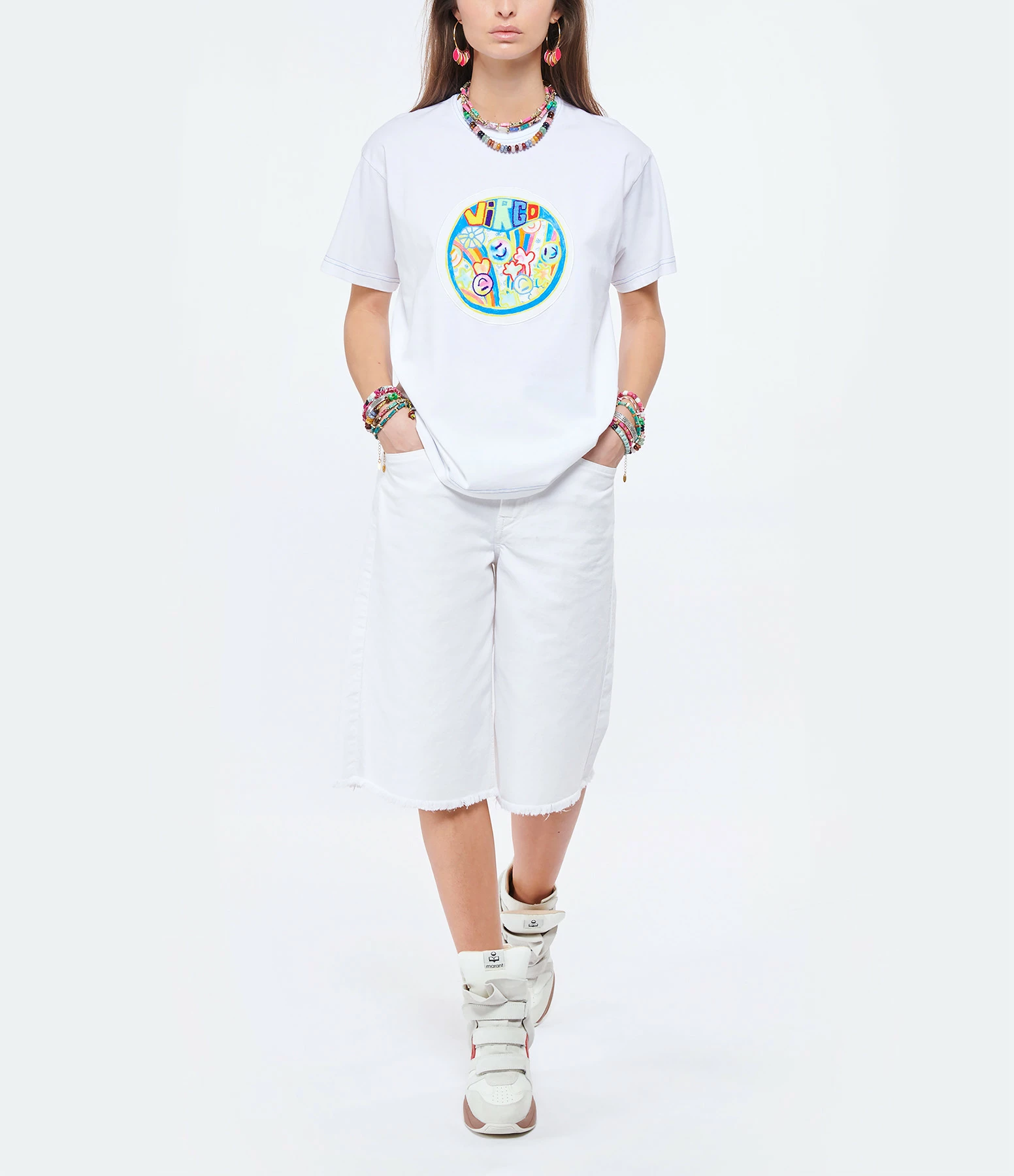 Isabel Marant Bermuda Natalina Denim Blanc – Image 3