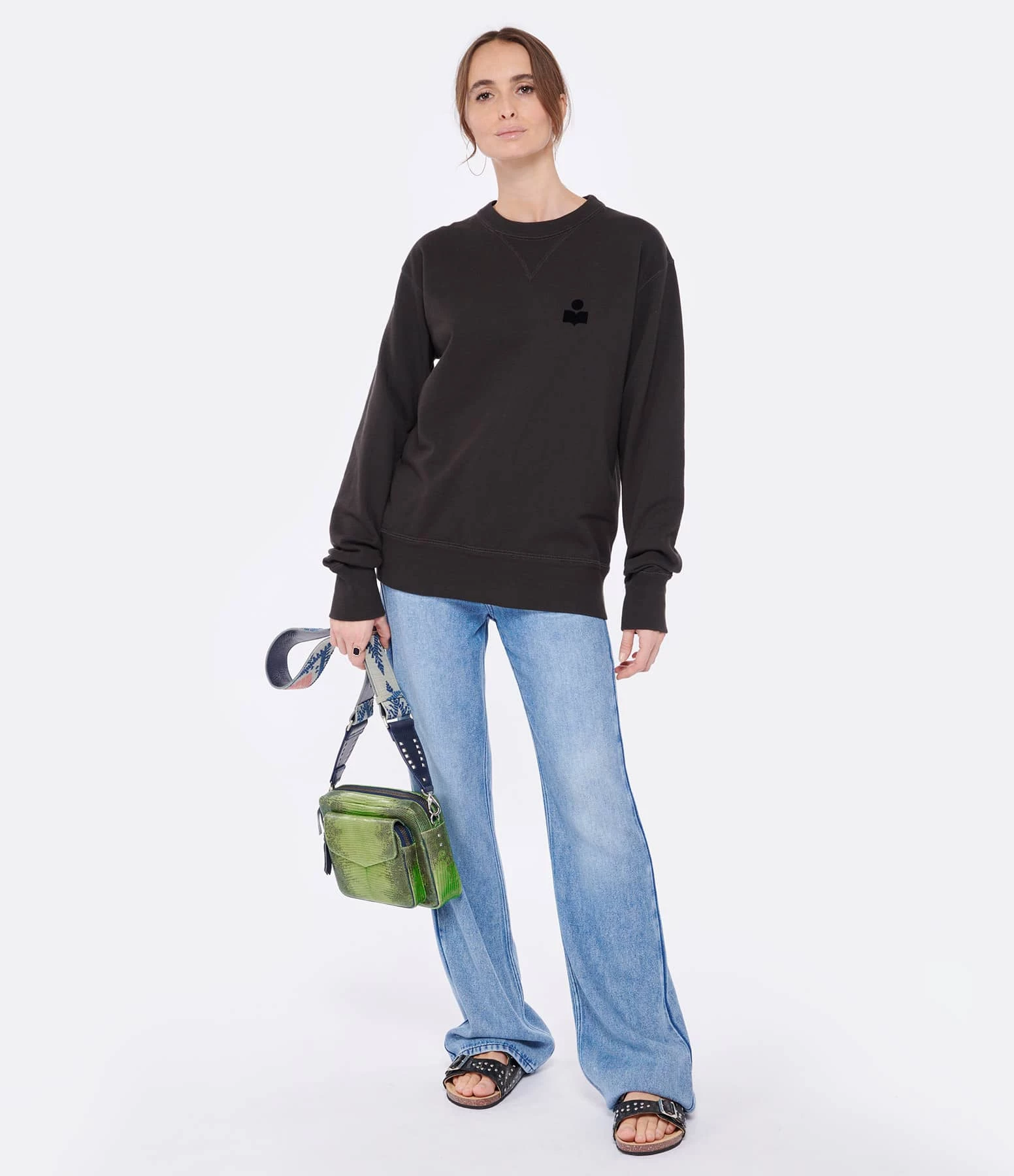 Isabel Marant Sweatshirt Homme Mike Coton Noir Délavé 6 Isabel Marant Sweatshirt Homme Mike Coton Noir Délavé – Image 4