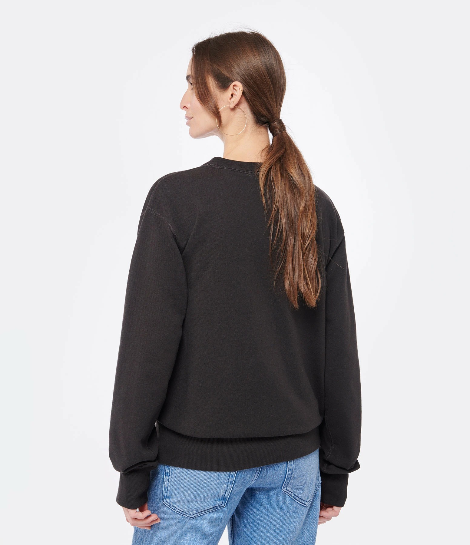 Isabel Marant Sweatshirt Homme Mike Coton Noir Délavé 7 Isabel Marant Sweatshirt Homme Mike Coton Noir Délavé – Image 5