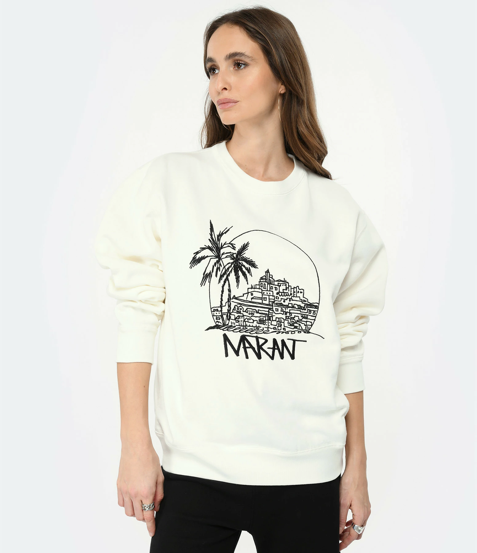 Isabel Marant Sweatshirt Homme Mikoy Coton Blanc – Image 3