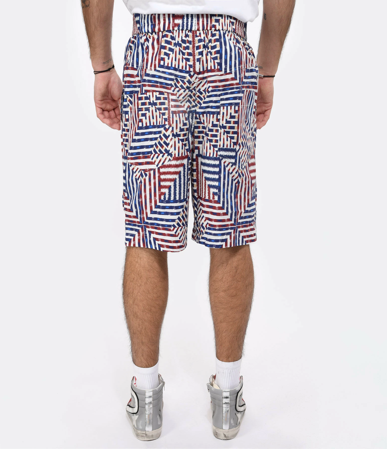 Isabel Marant Short Homme Edoardo Coton Bleu Rouge – Image 5