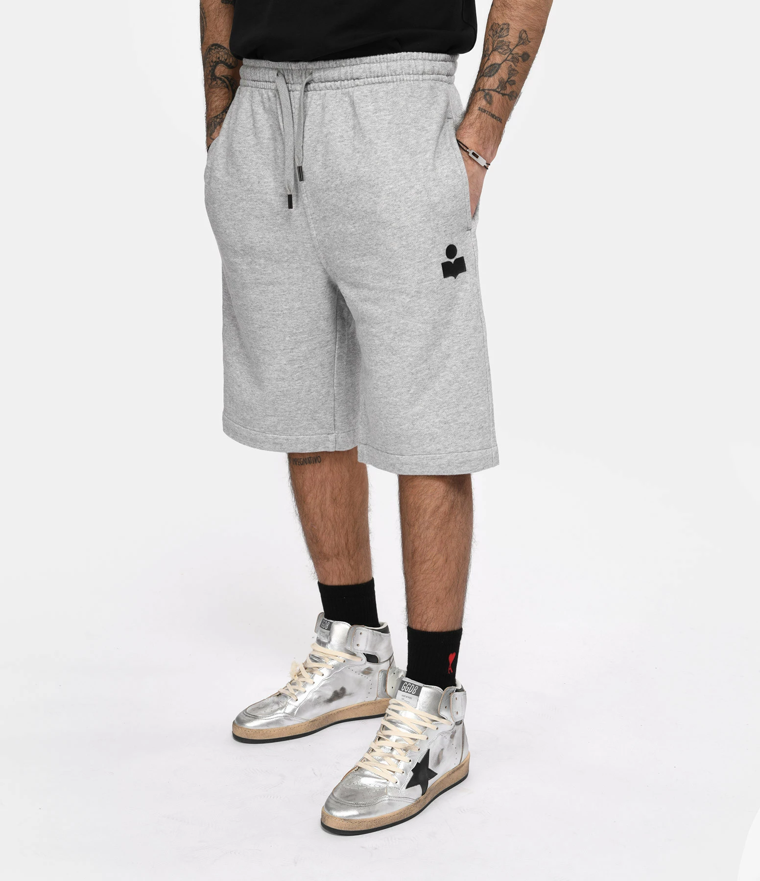 Isabel Marant Short Homme Mahelo Coton Gris Midnight – Image 4