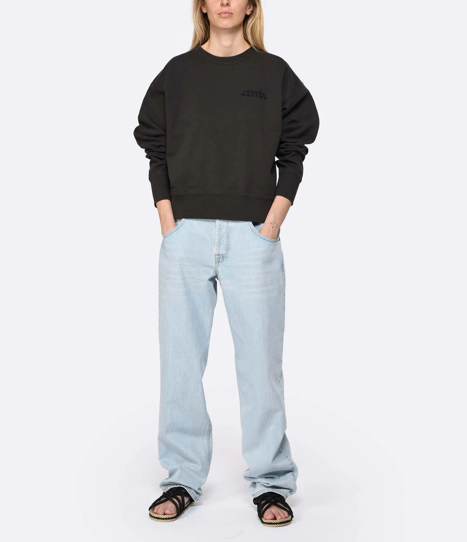 Isabel Marant Sweatshirt Shad Coton Noir Délavé 5 Isabel Marant Sweatshirt Shad Coton Noir Délavé – Image 3