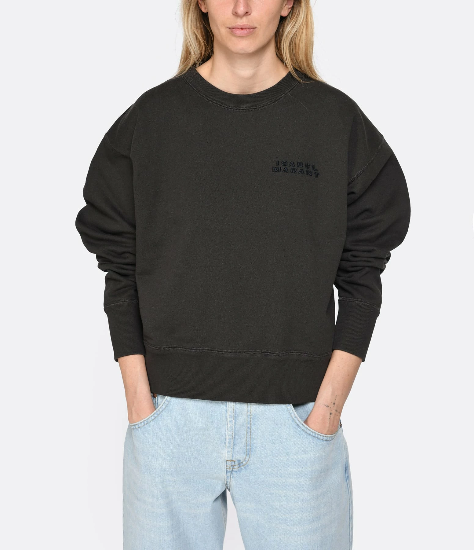 Isabel Marant Sweatshirt Shad Coton Noir Délavé 4 Isabel Marant Sweatshirt Shad Coton Noir Délavé – Image 2