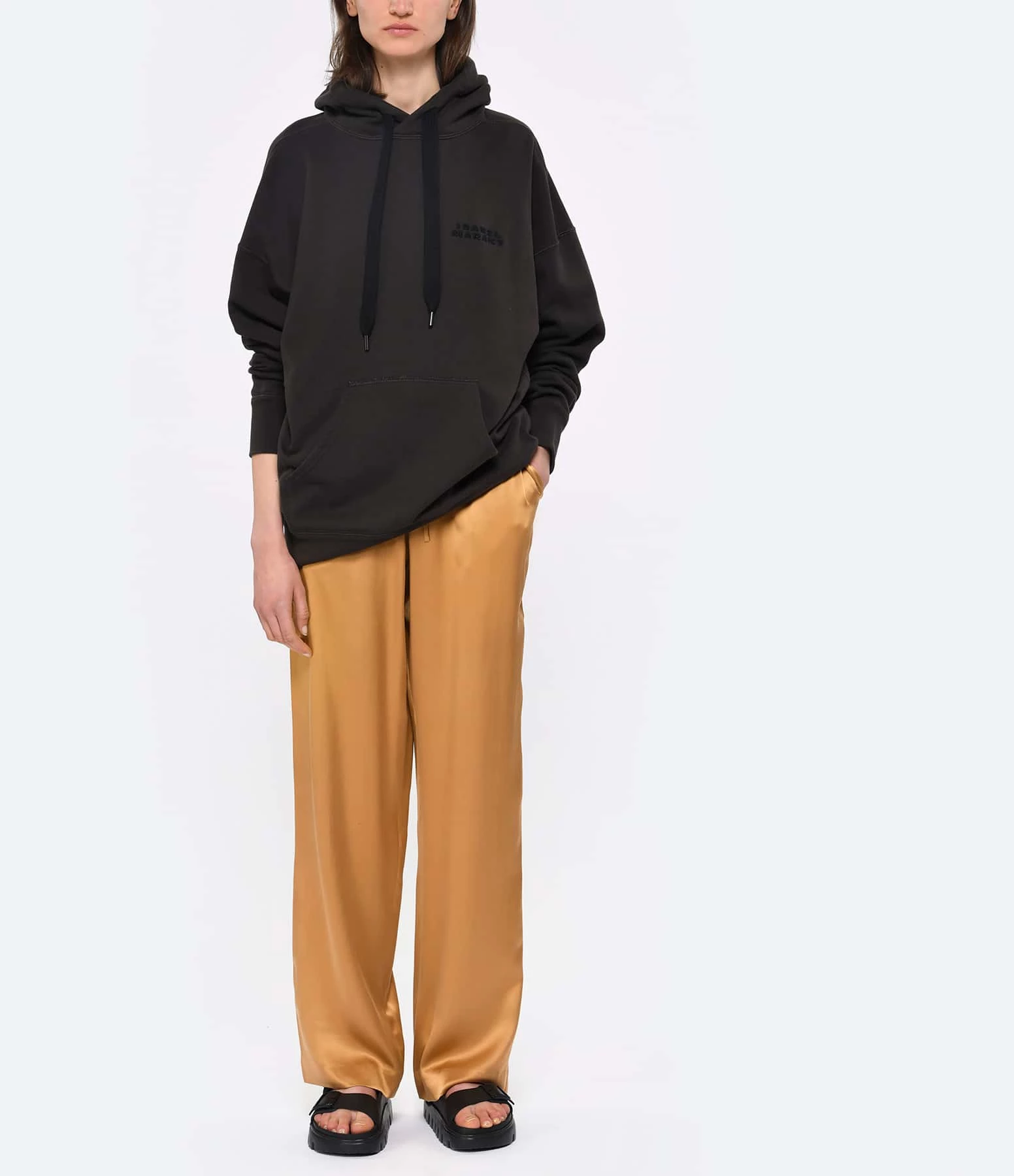 Isabel Marant Sweatshirt Hoodie Scott Coton Noir Délavé – Image 4