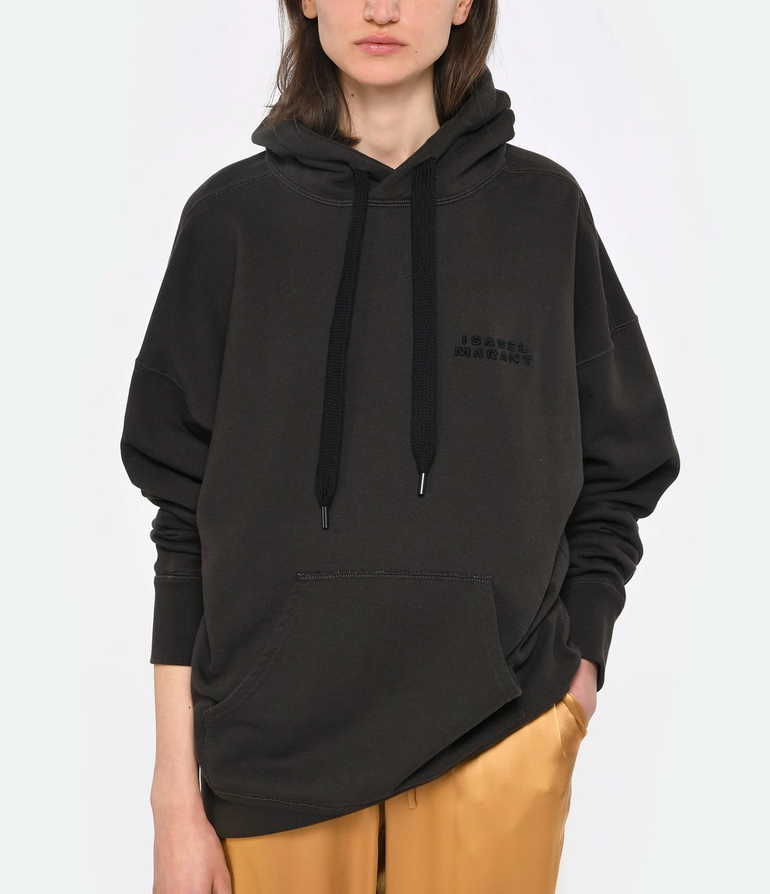 Isabel Marant Sweatshirt Hoodie Scott Coton Noir Délavé – Image 3