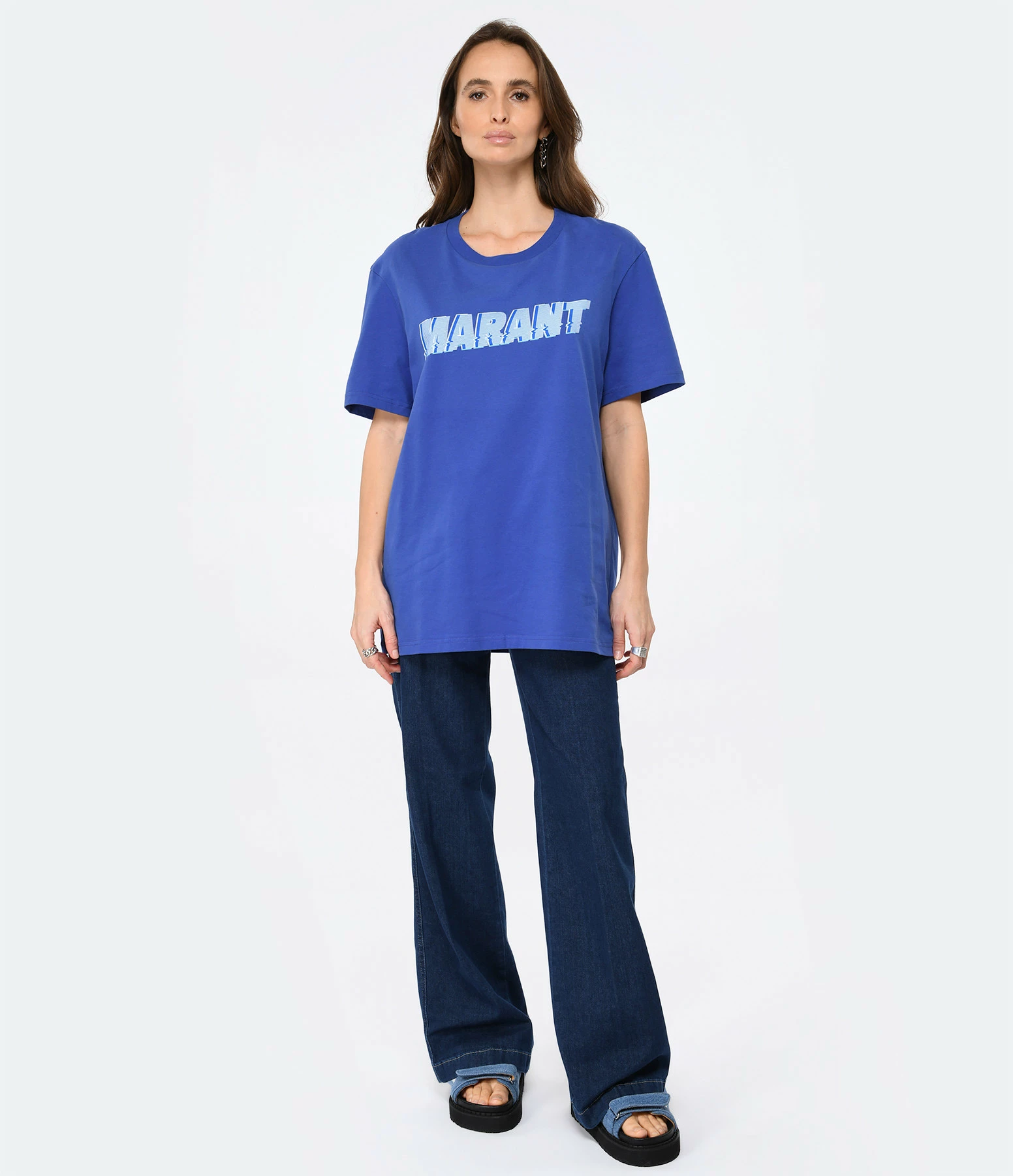 Isabel Marant Tee-shirt Homme Honore Coton Bleu Électrique – Image 4