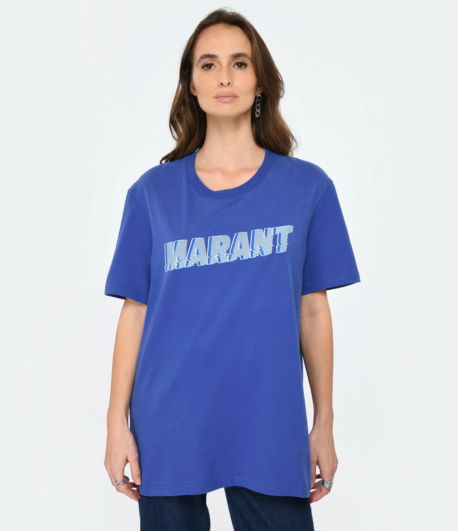 Isabel Marant Tee-shirt Homme Honore Coton Bleu Électrique – Image 3