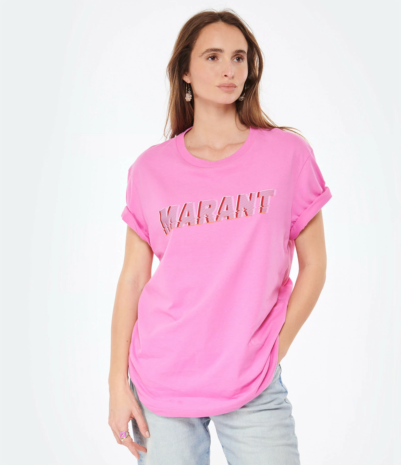 Isabel Marant Tee-shirt Homme Honore Coton Rose – Image 3
