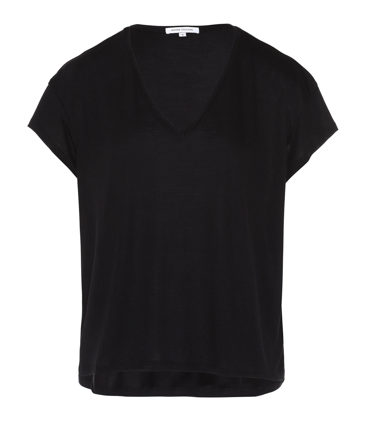 JEANNE VOULAND Tee-shirt Bacha Col V Lyocell Noir