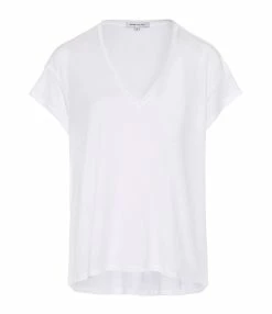JEANNE VOULAND Tee-shirt Bacha Col V Lyocell Blanc