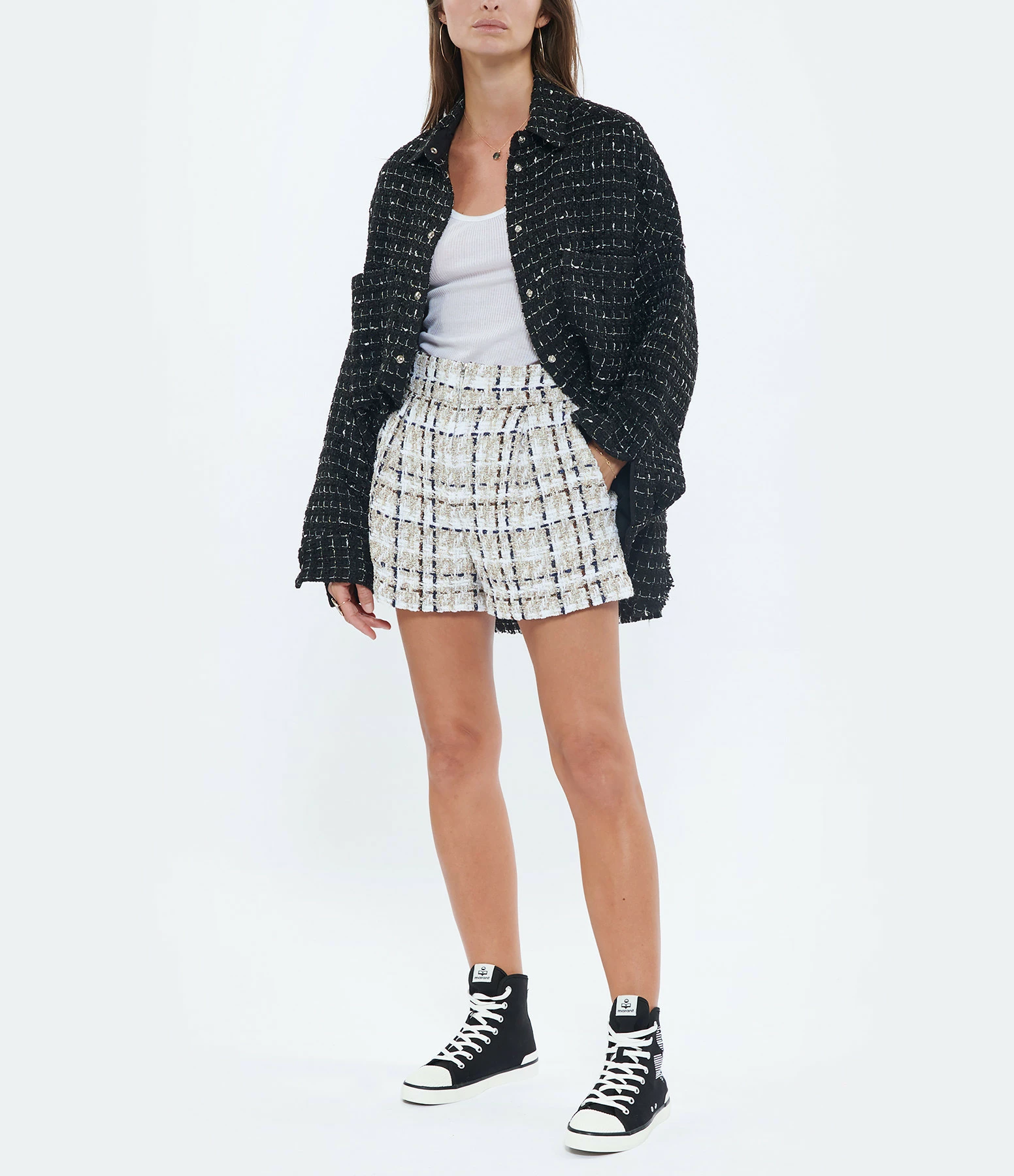 IRO Surchemise Amice Noir Blanc – Image 6