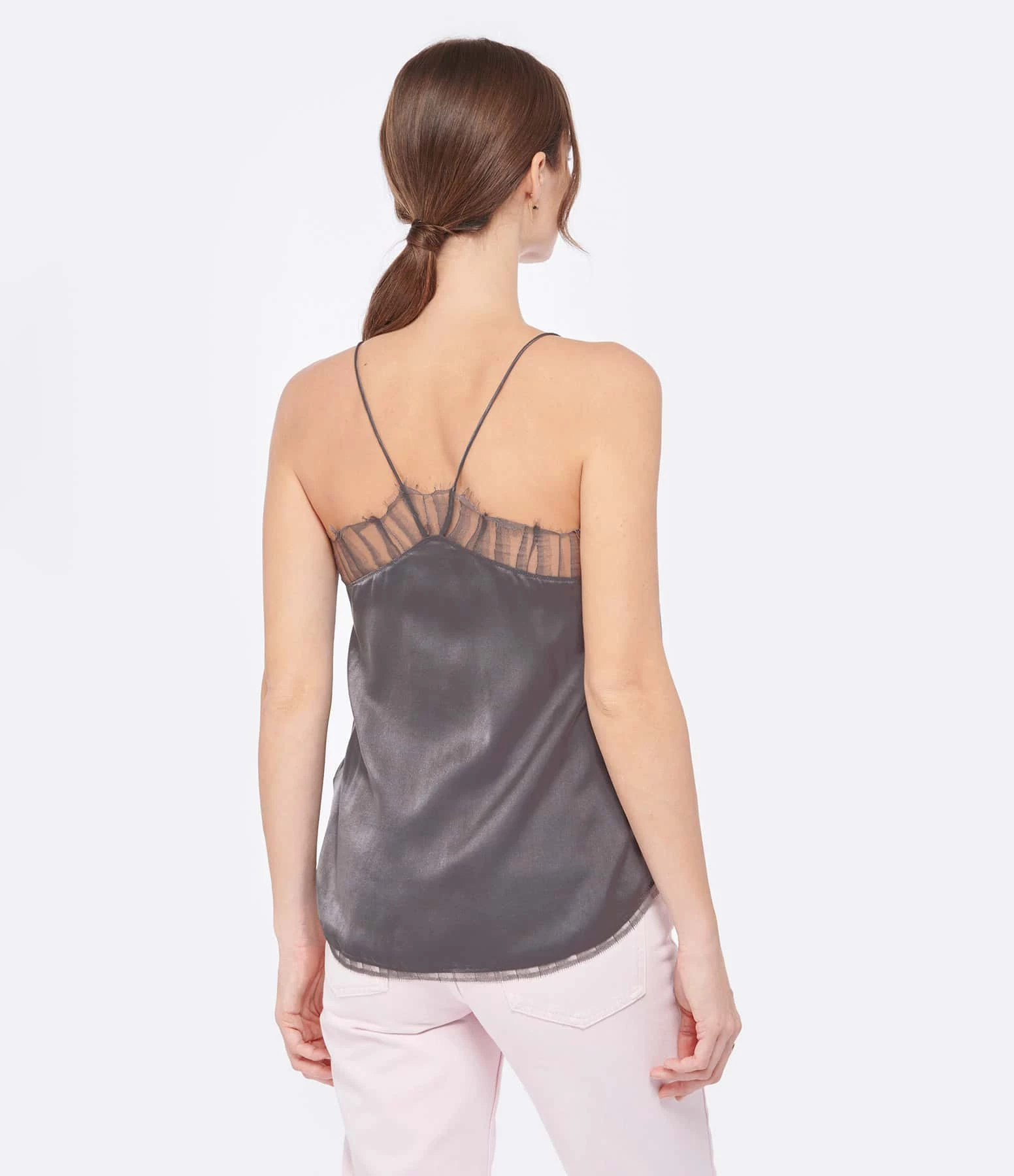 IRO Top Berwyn Soie Gris Foncé – Image 6