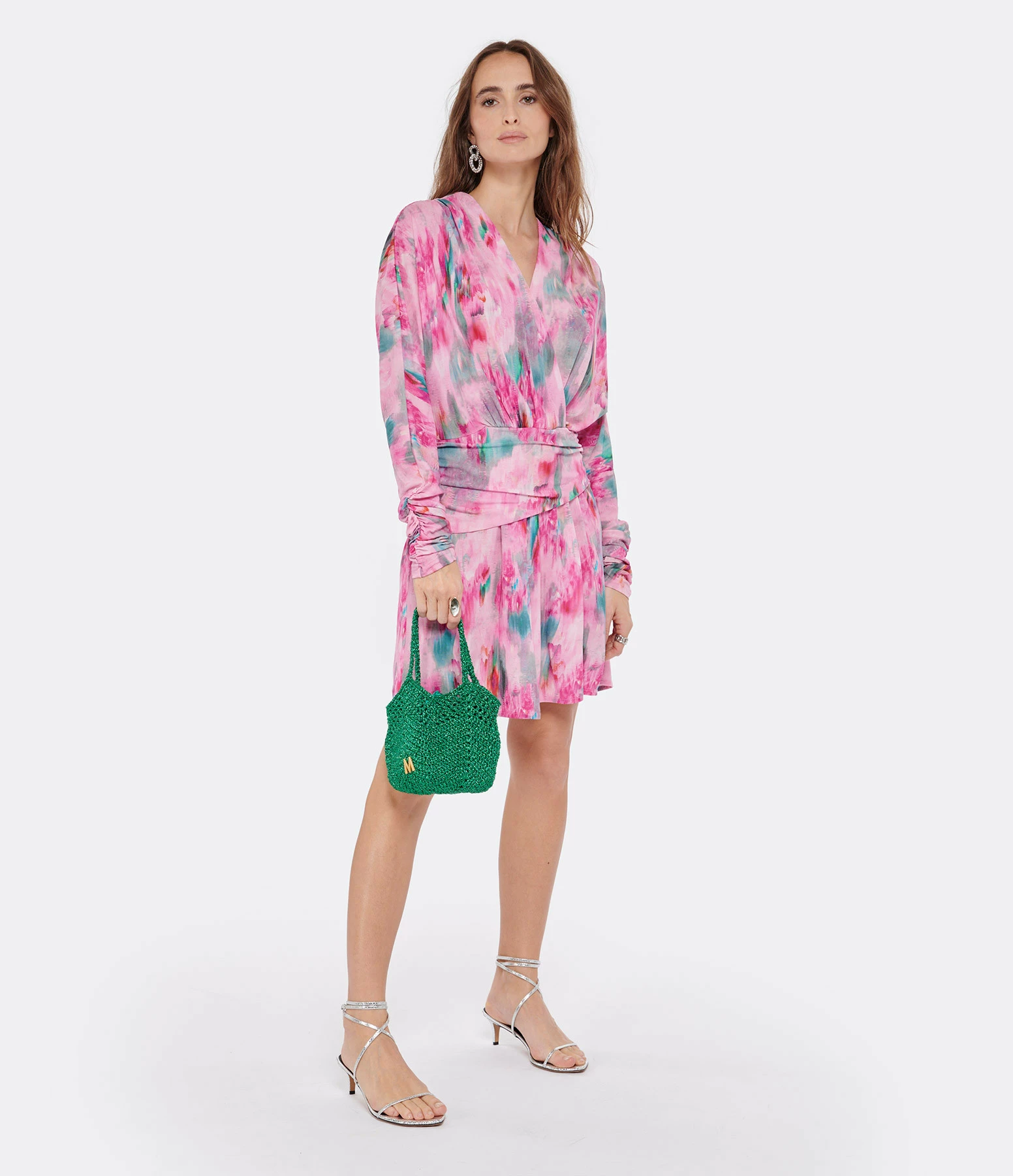 IRO Robe Zola Imprimé Rose Clair – Image 3