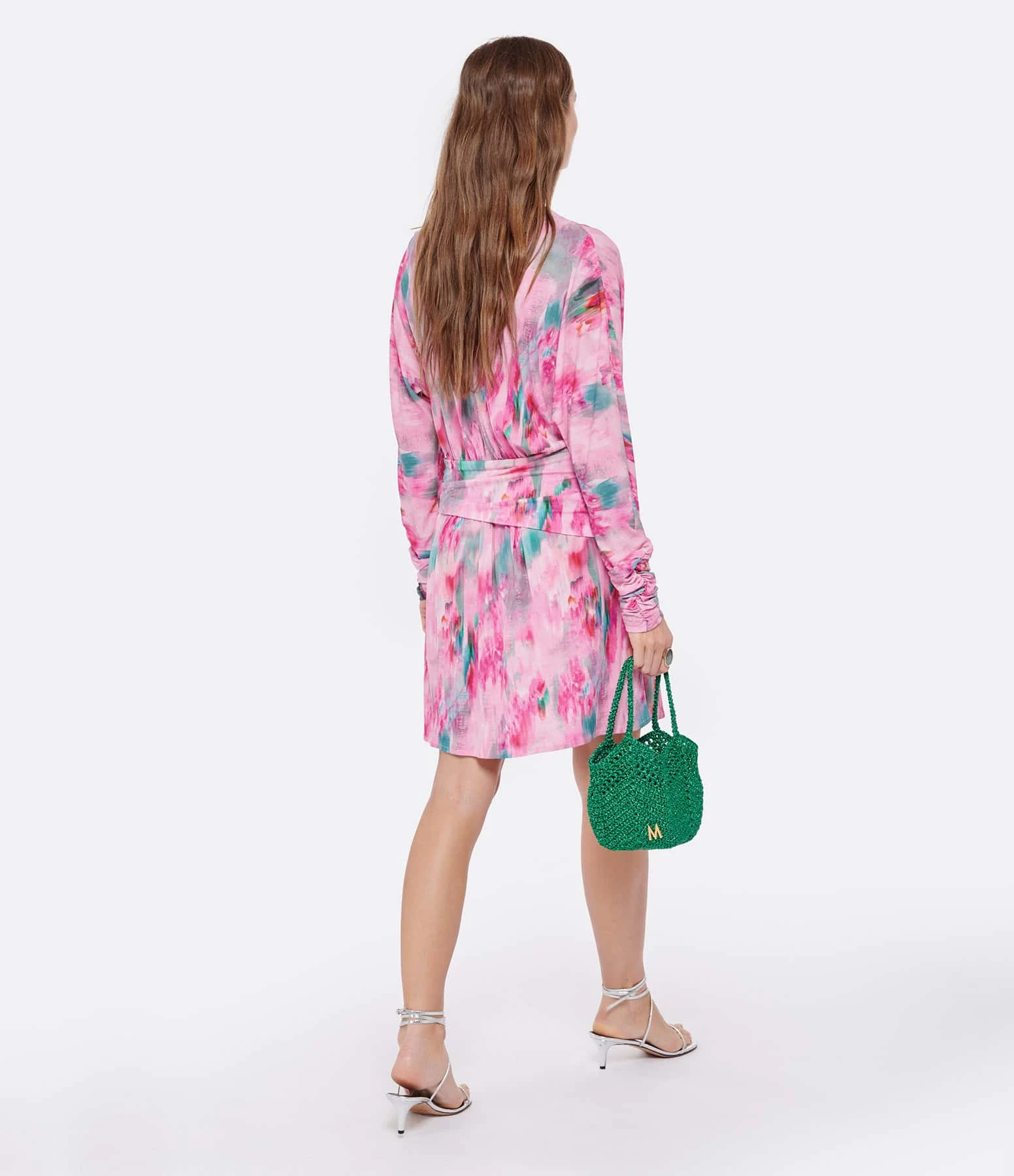 IRO Robe Zola Imprimé Rose Clair – Image 4