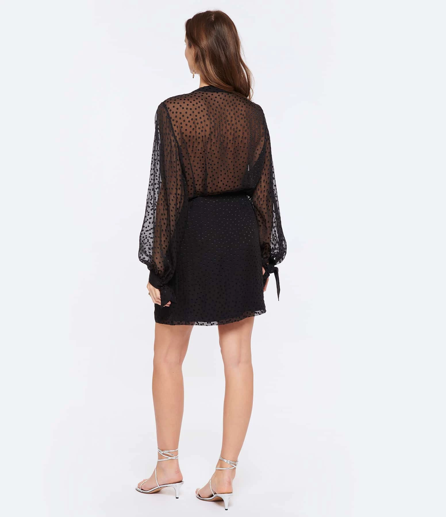 IRO Robe Ricarda Soie Noir – Image 4
