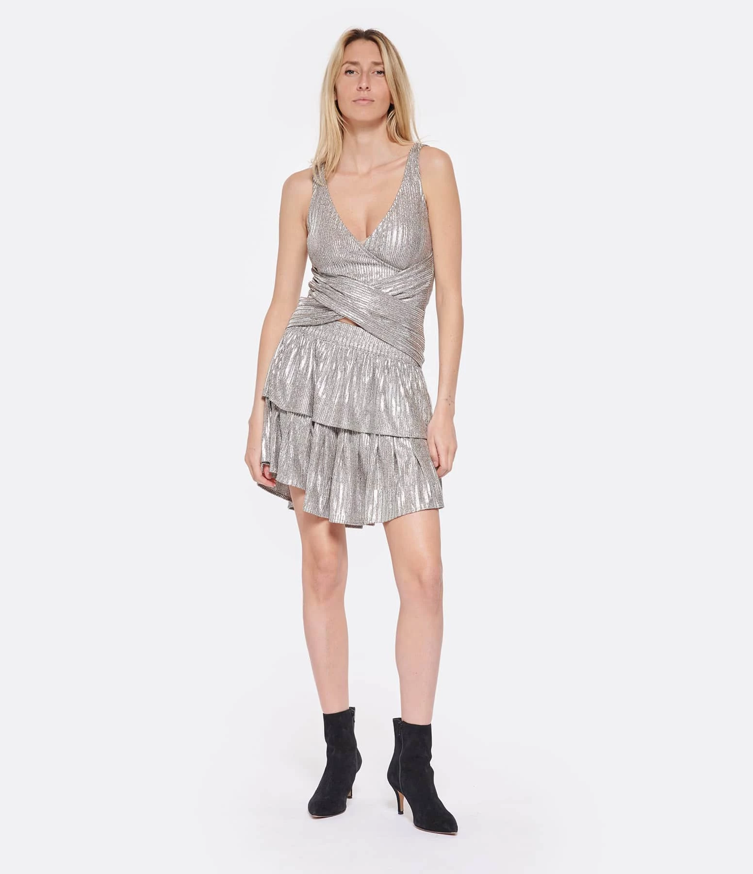IRO Jupe Imama Lurex Argenté 4 IRO Jupe Imama Lurex Argenté – Image 2