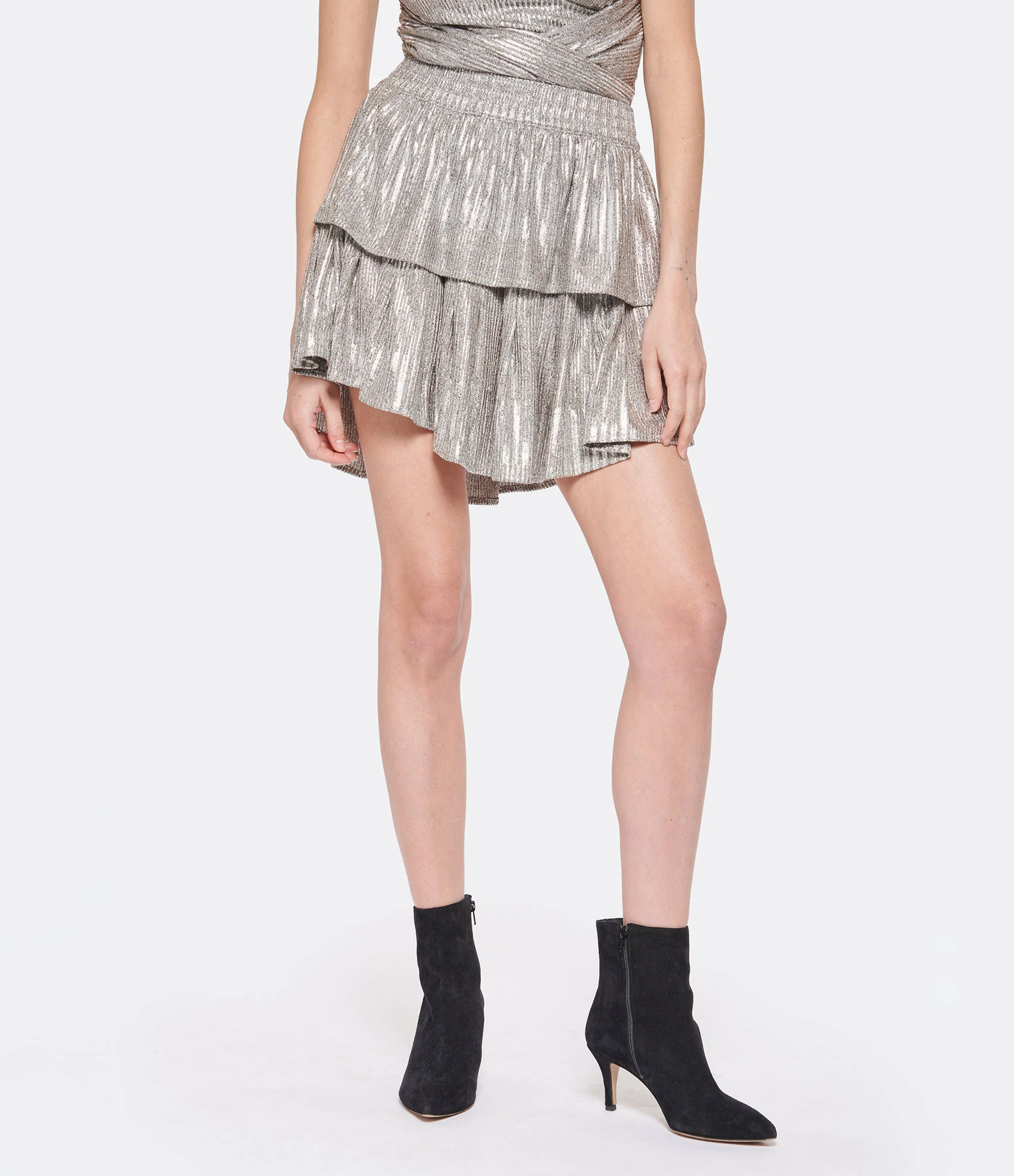 IRO Jupe Imama Lurex Argenté 5 IRO Jupe Imama Lurex Argenté – Image 3