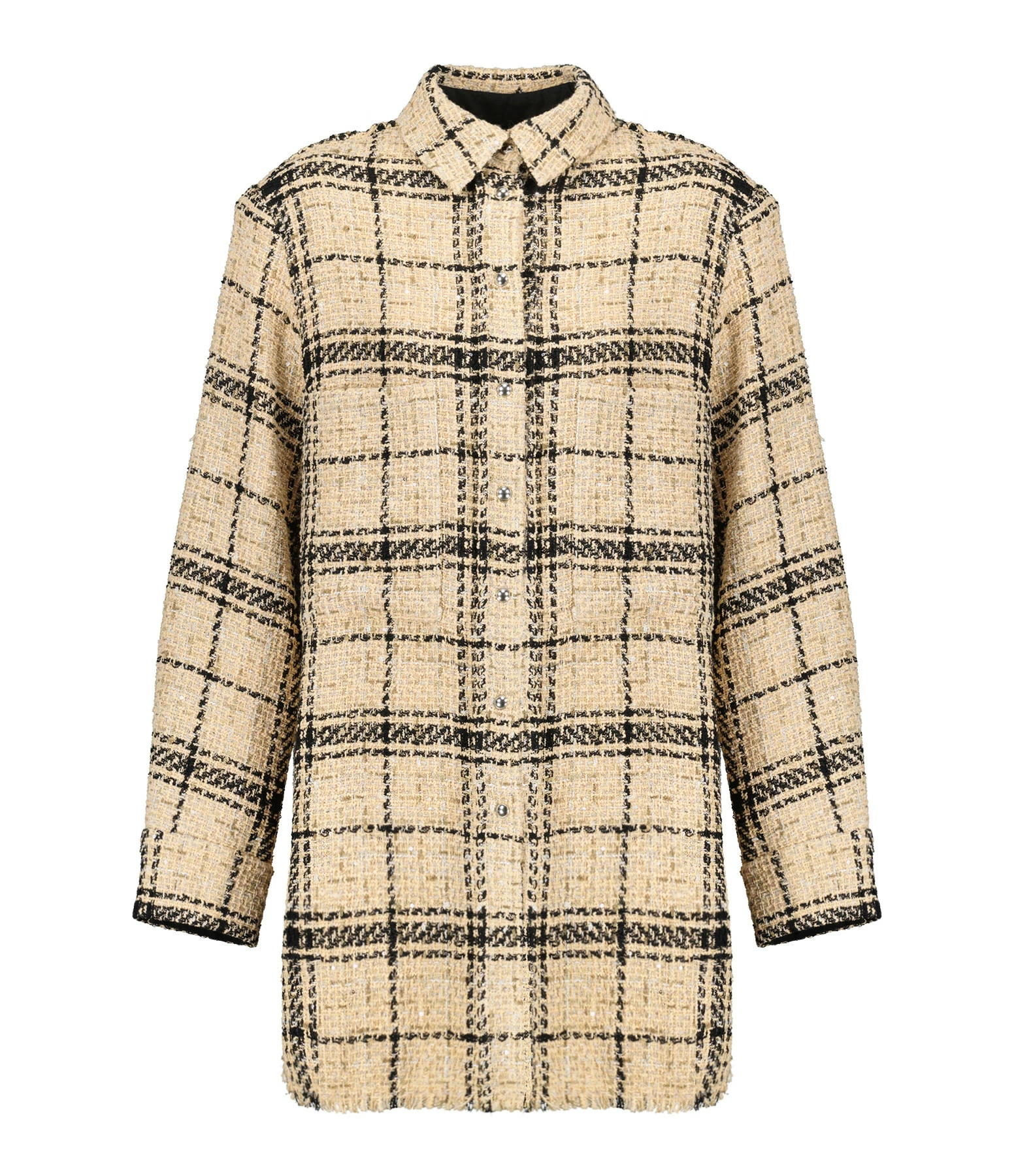 IRO Surchemise Kawelo Coton Carreaux Beige