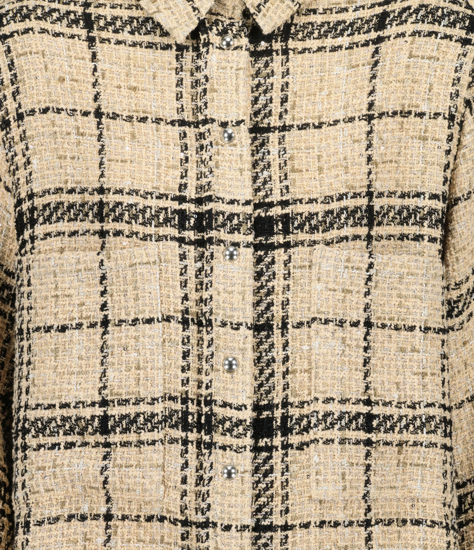 IRO Surchemise Kawelo Coton Carreaux Beige – Image 2