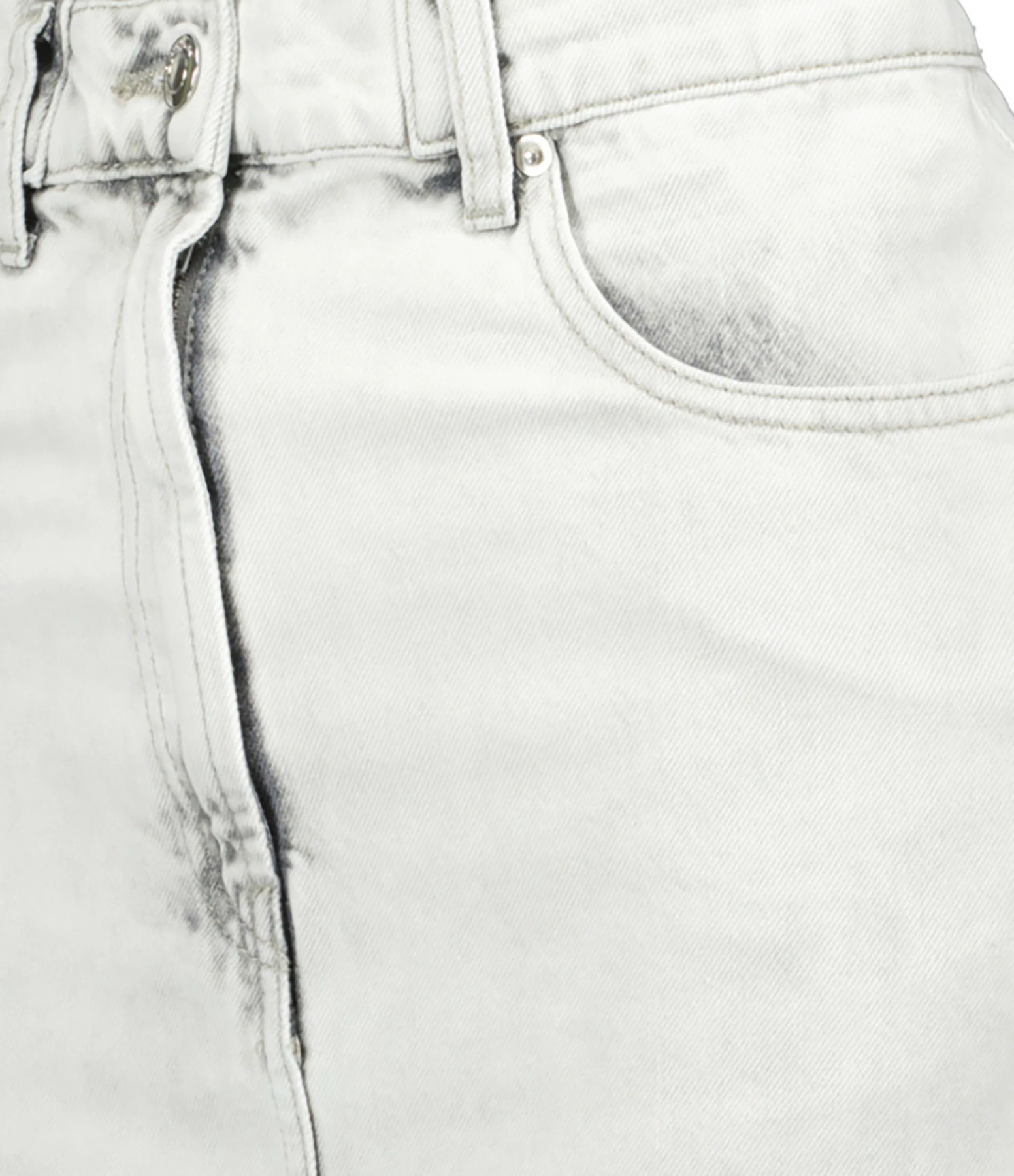 IRO Jupe Midi Milita Denim Coton Gris Clair – Image 2