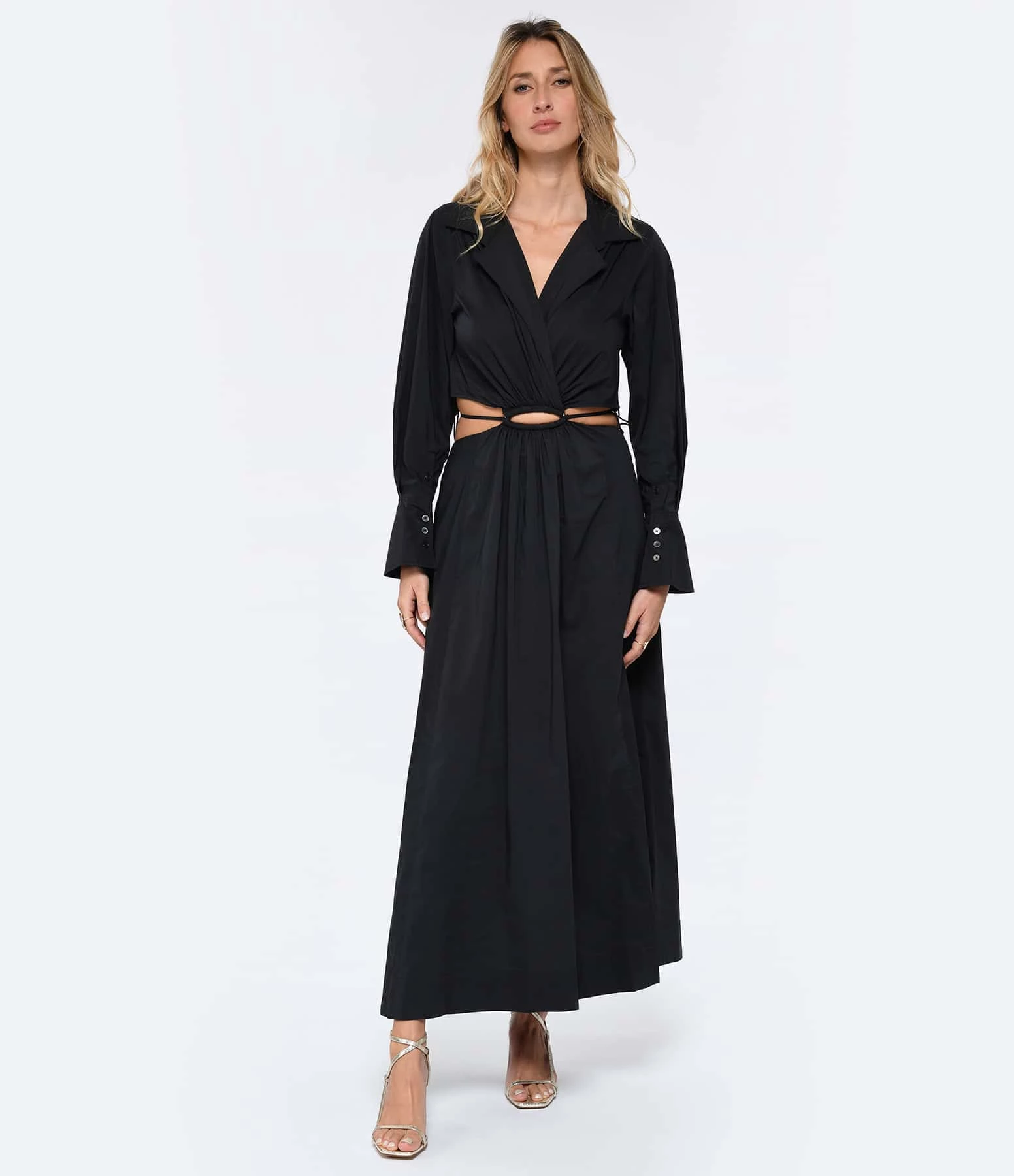 JONATHAN SIMKHAI Robe Alex Coton Noir – Image 2