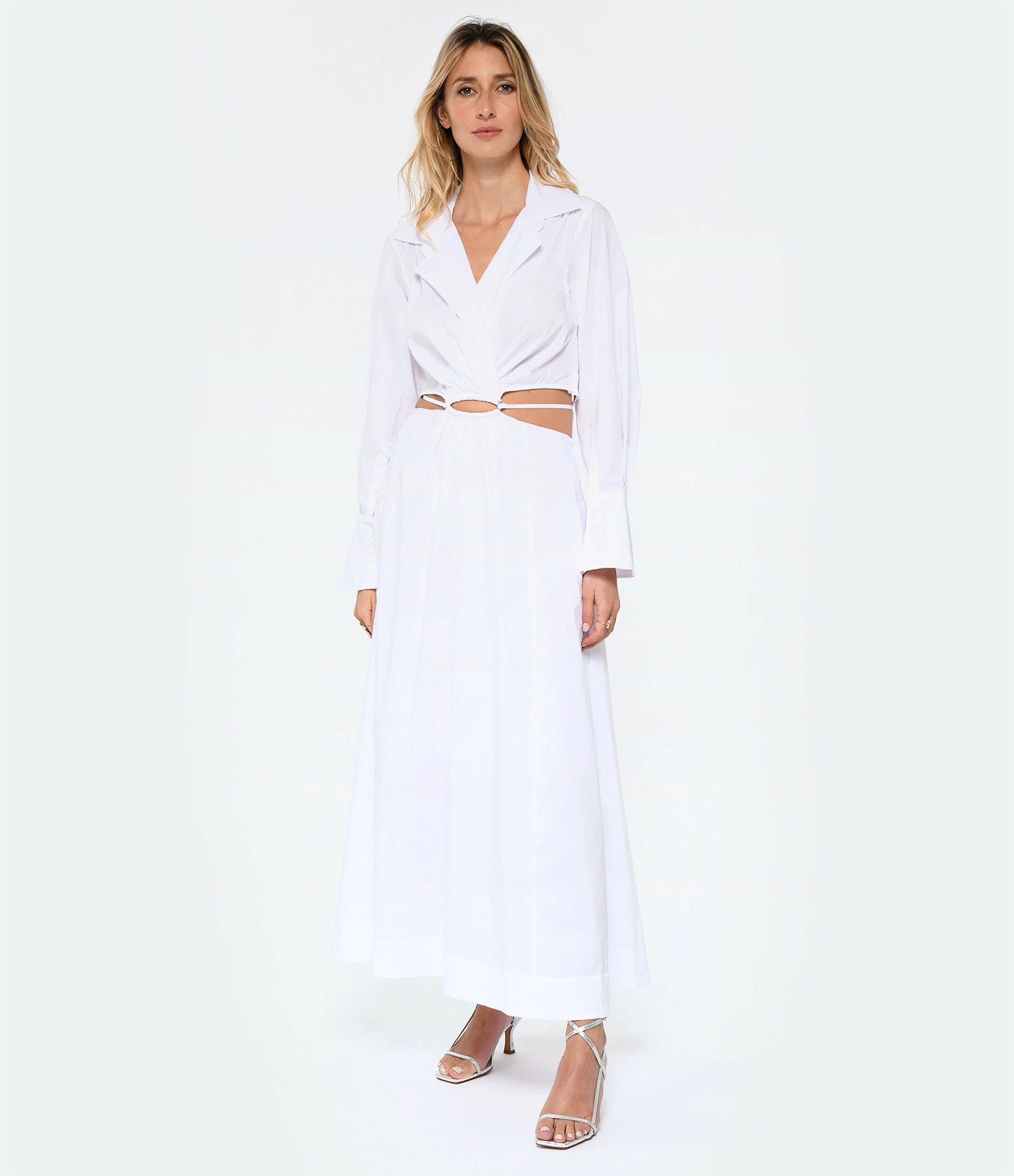 JONATHAN SIMKHAI Robe Alex Coton Blanc – Image 2