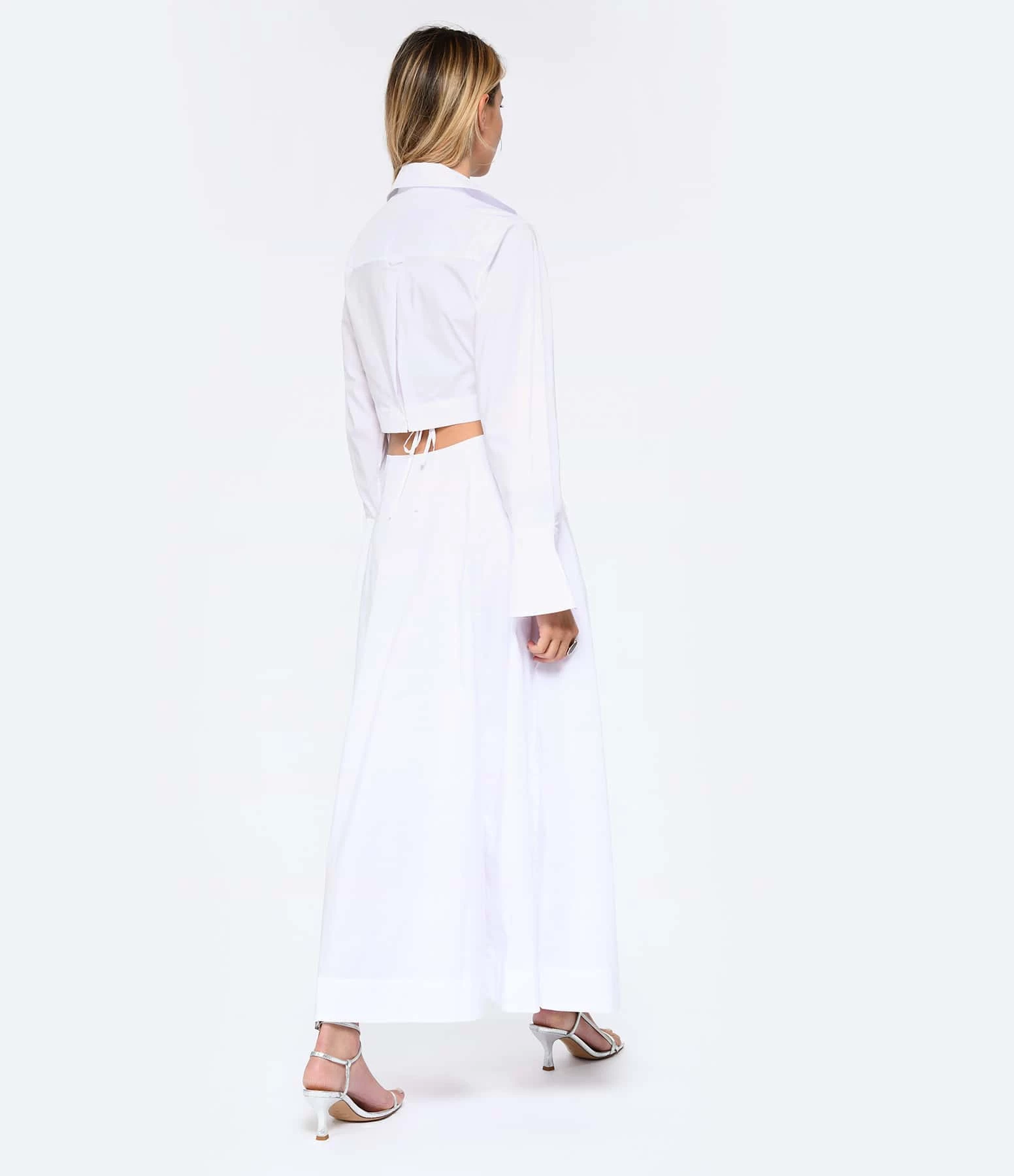JONATHAN SIMKHAI Robe Alex Coton Blanc – Image 3
